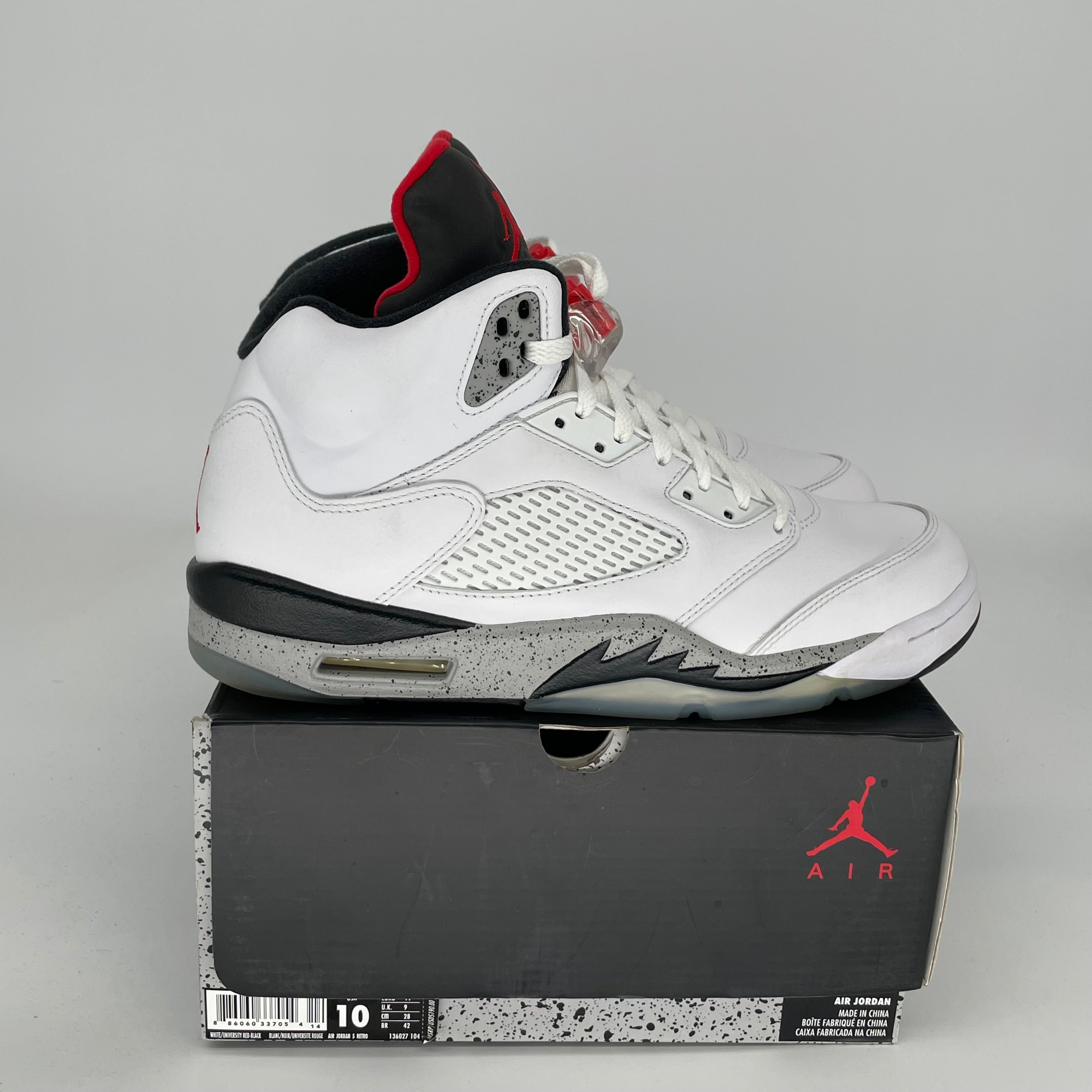 AIR JORDAN 5 WHITE CEMENT SIZE 10 136027-104