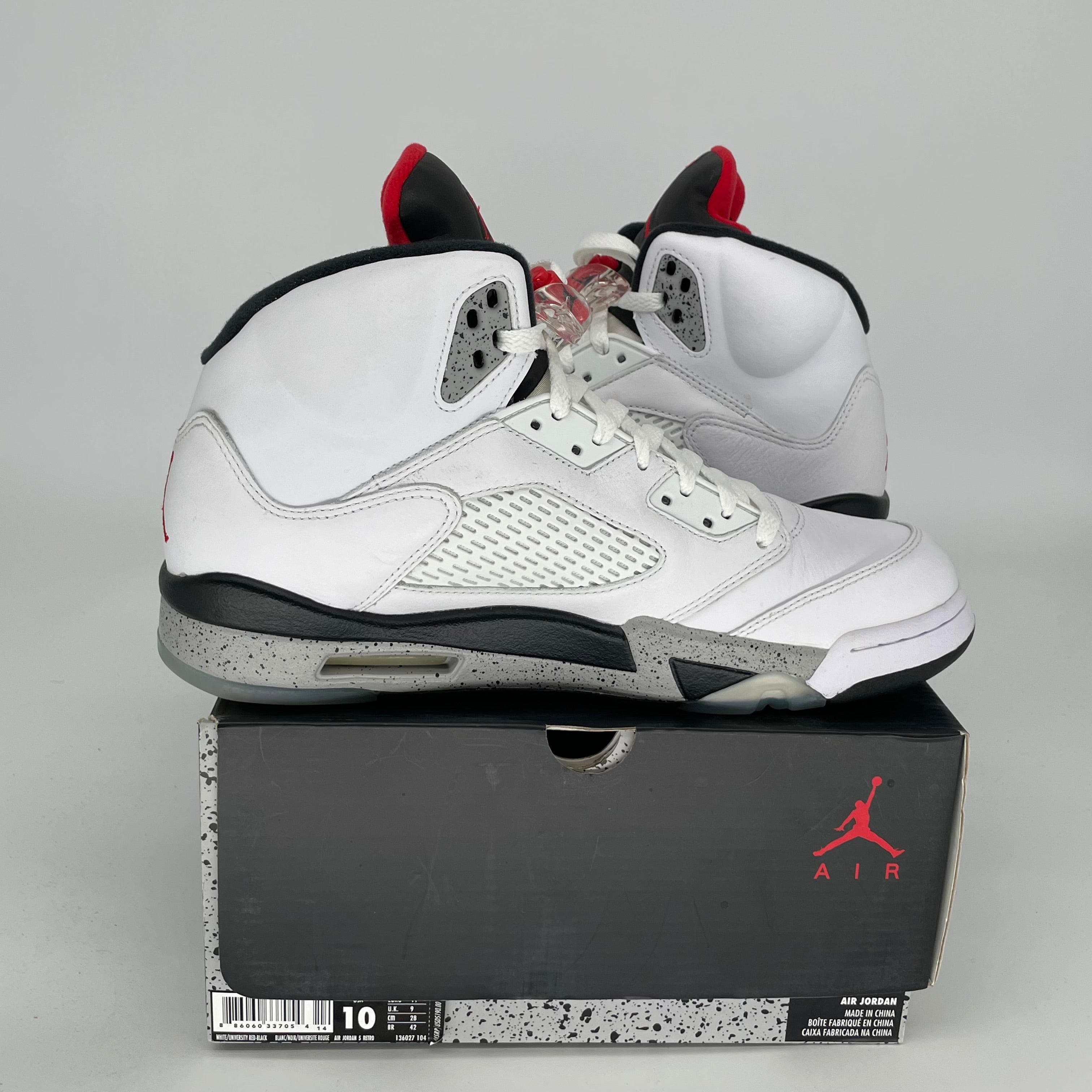 AIR JORDAN 5 WHITE CEMENT SIZE 10 136027-104