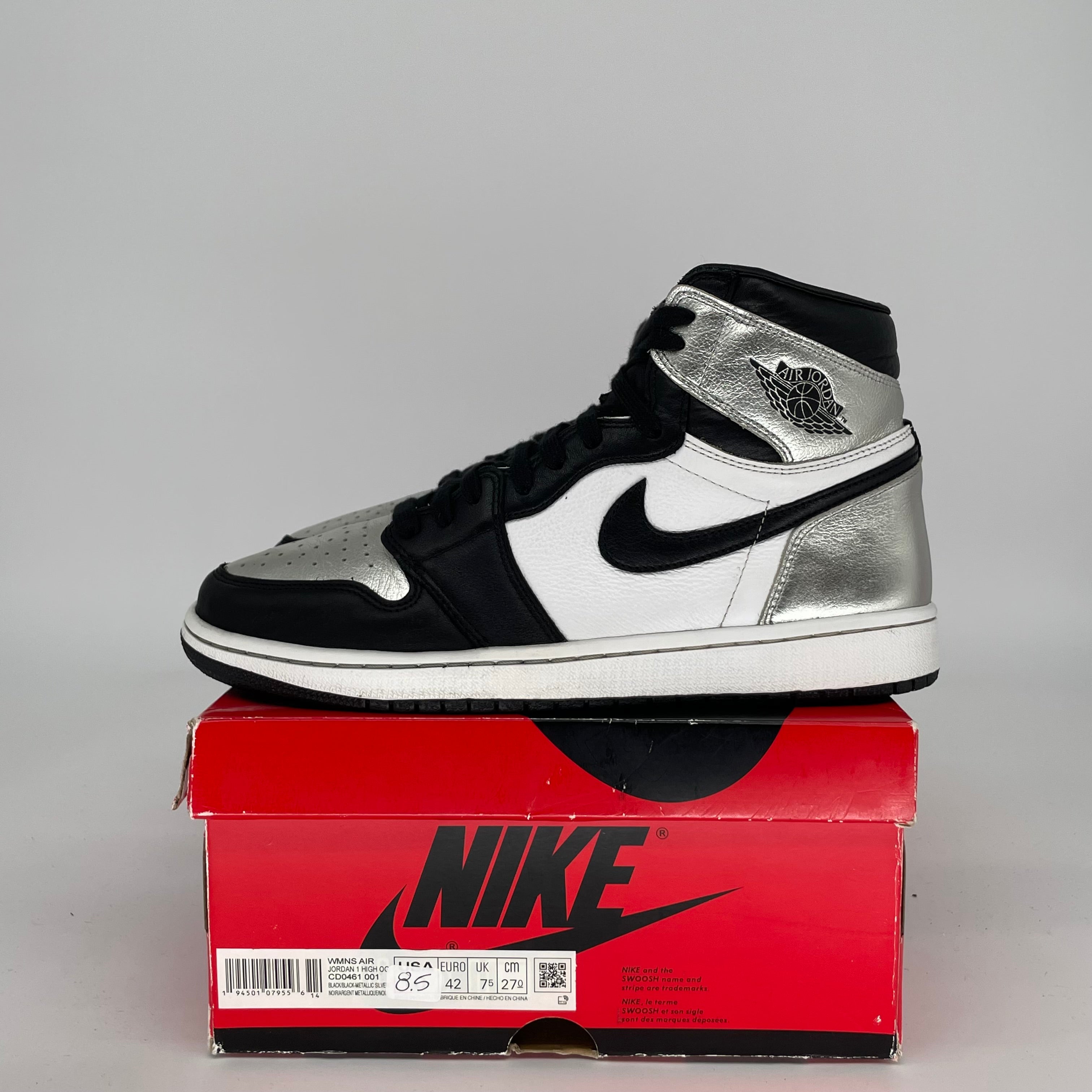 AIR JORDAN 1 SILVER TOE W SIZE 8.5/10W CD0461-001