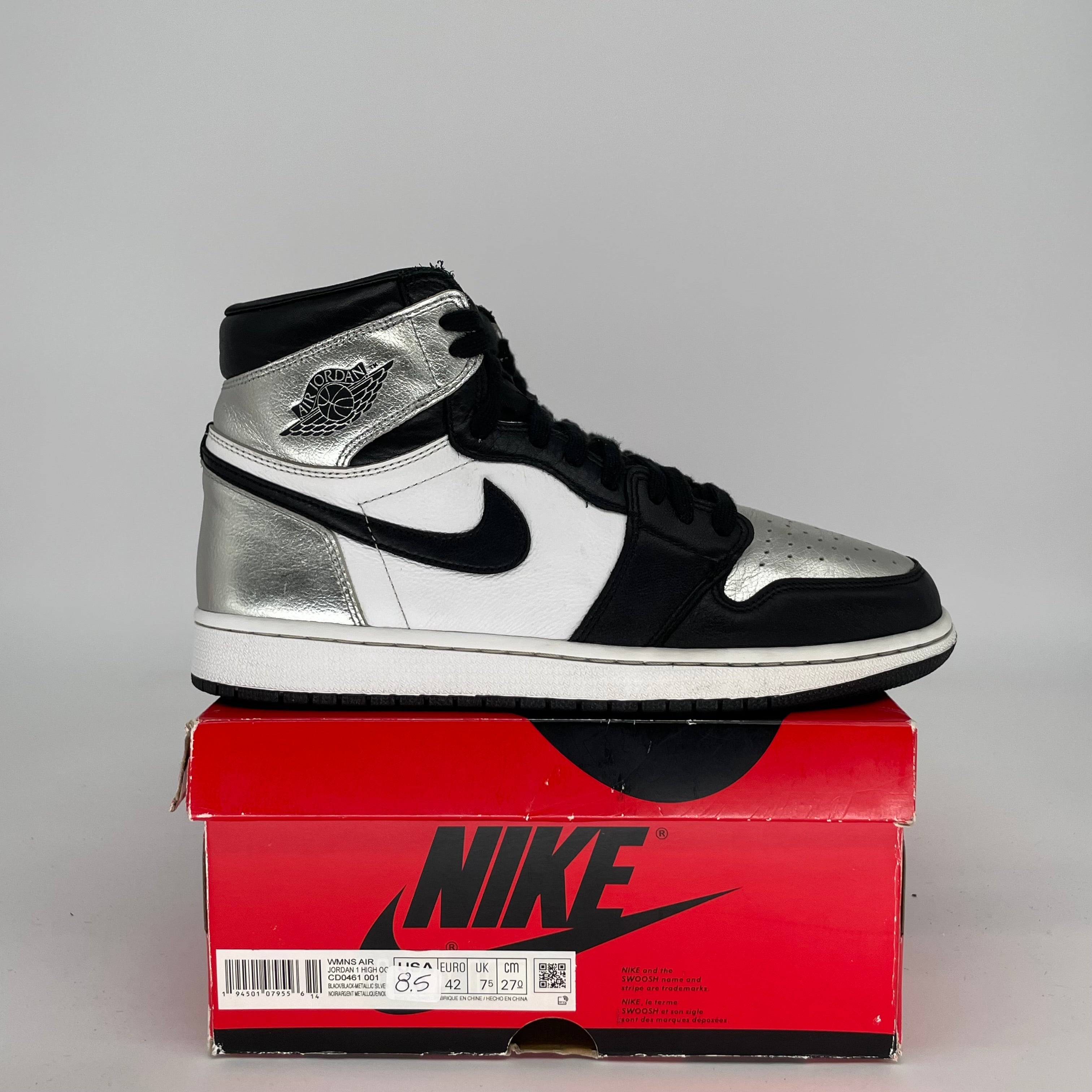 AIR JORDAN 1 SILVER TOE W SIZE 8.5/10W CD0461-001