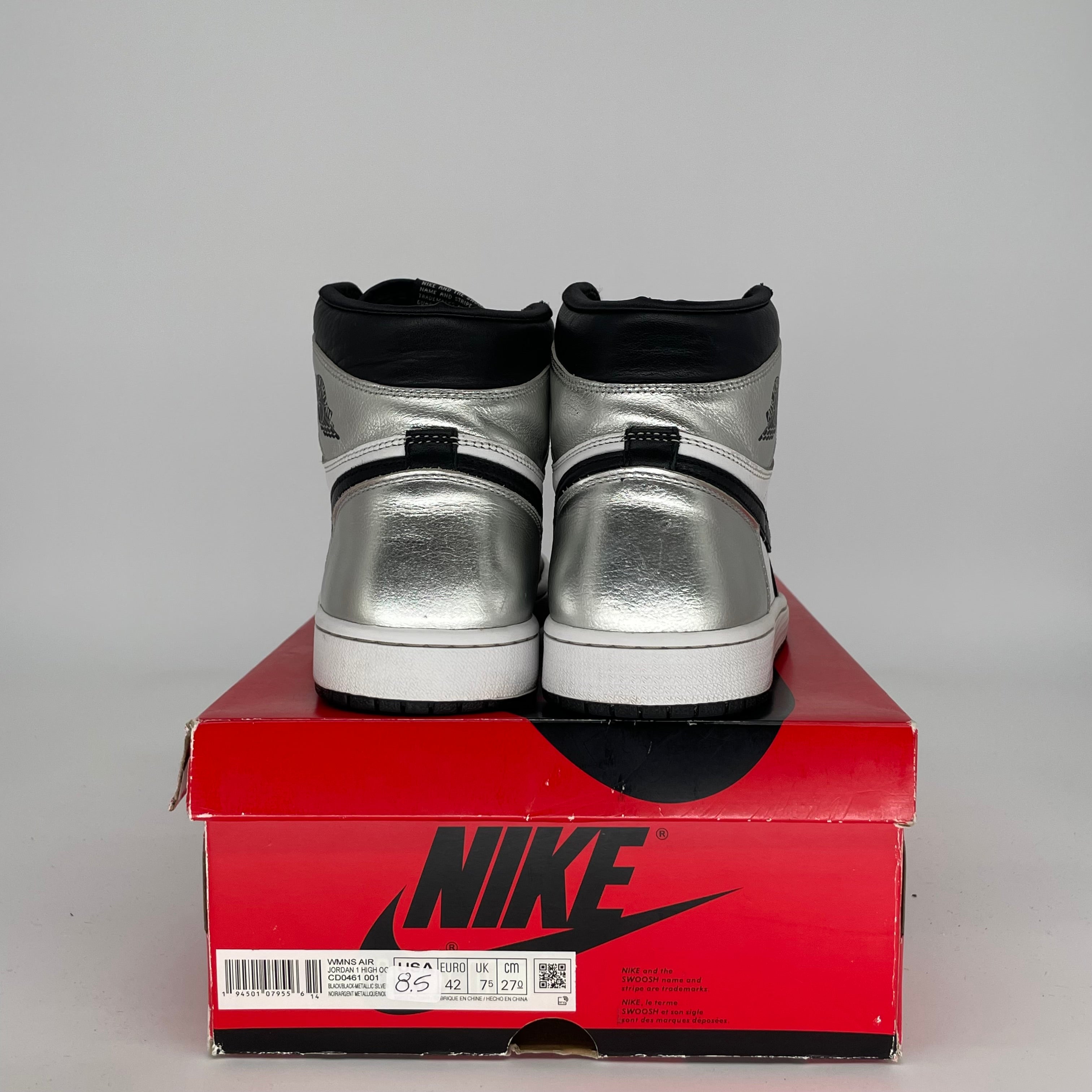 AIR JORDAN 1 SILVER TOE W SIZE 8.5/10W CD0461-001