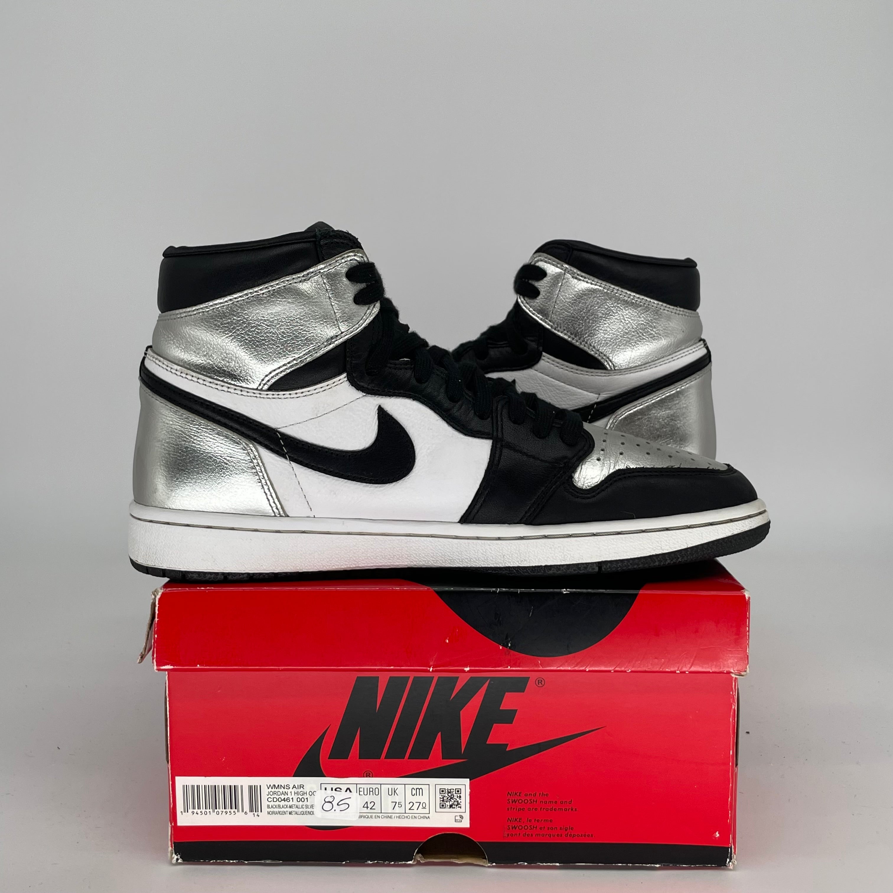 AIR JORDAN 1 SILVER TOE W SIZE 8.5/10W CD0461-001