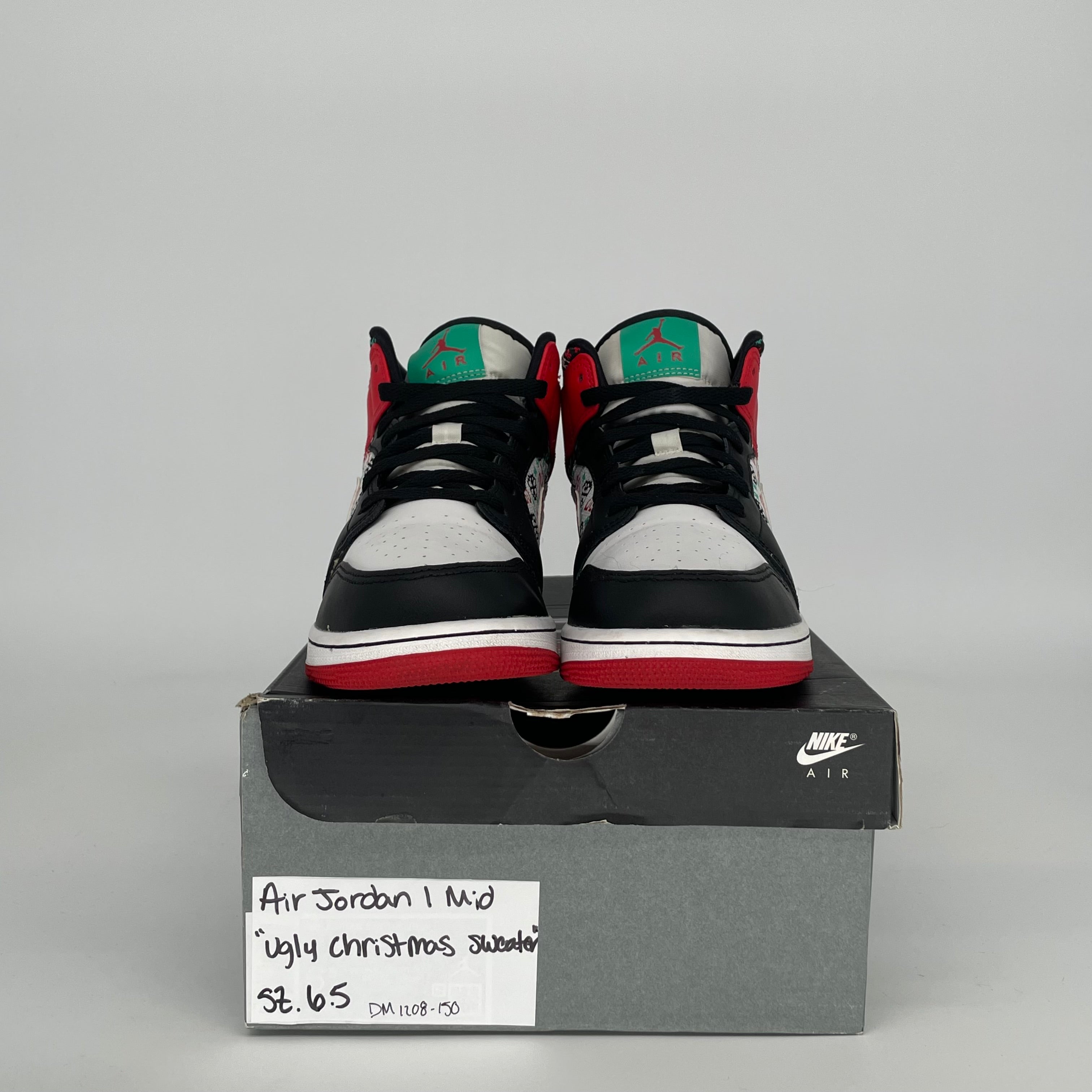 AIR JORDAN 1 MID UGLY CHRISTMAS SWEATER SIZE 6.5Y DM1208-150