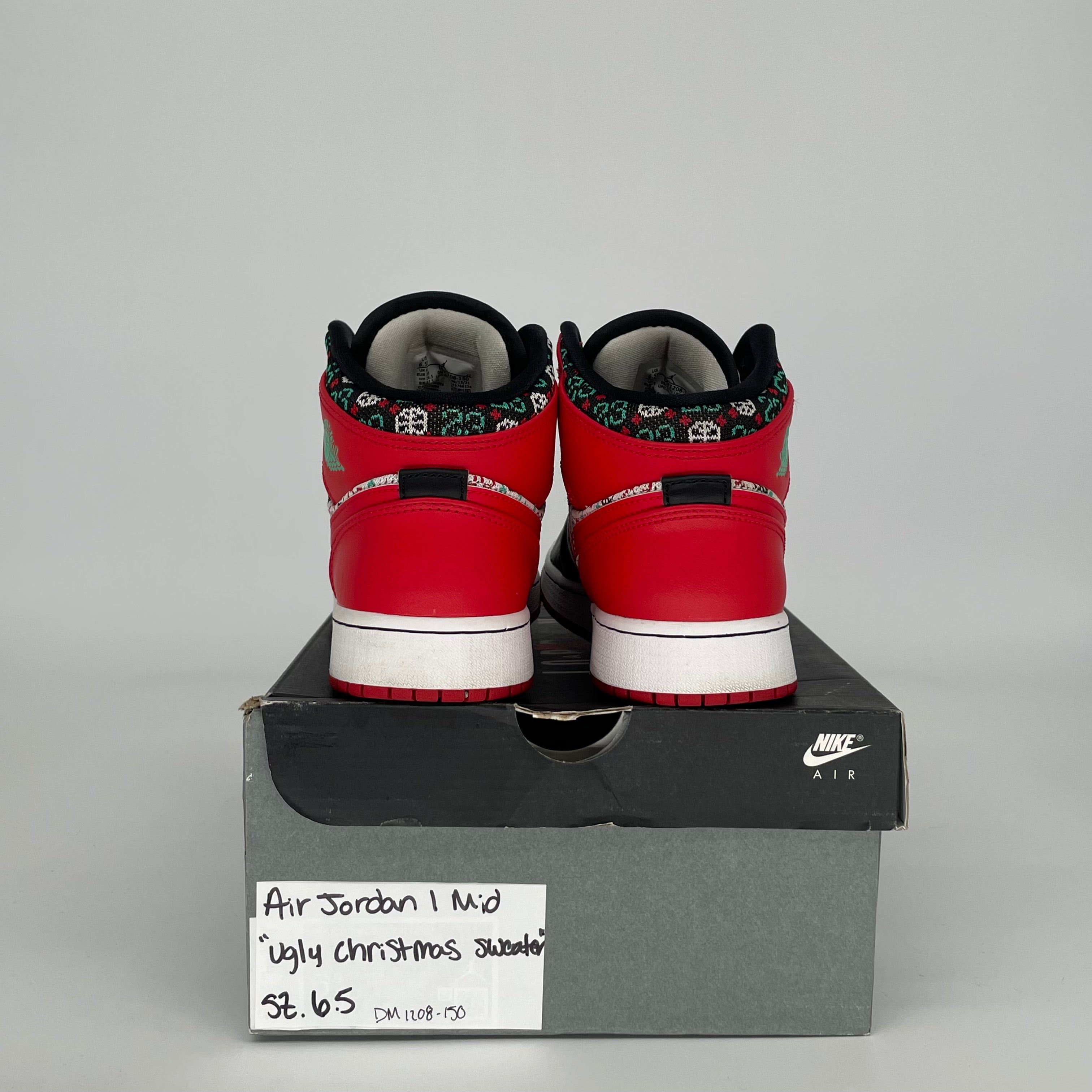 AIR JORDAN 1 MID UGLY CHRISTMAS SWEATER SIZE 6.5Y DM1208-150