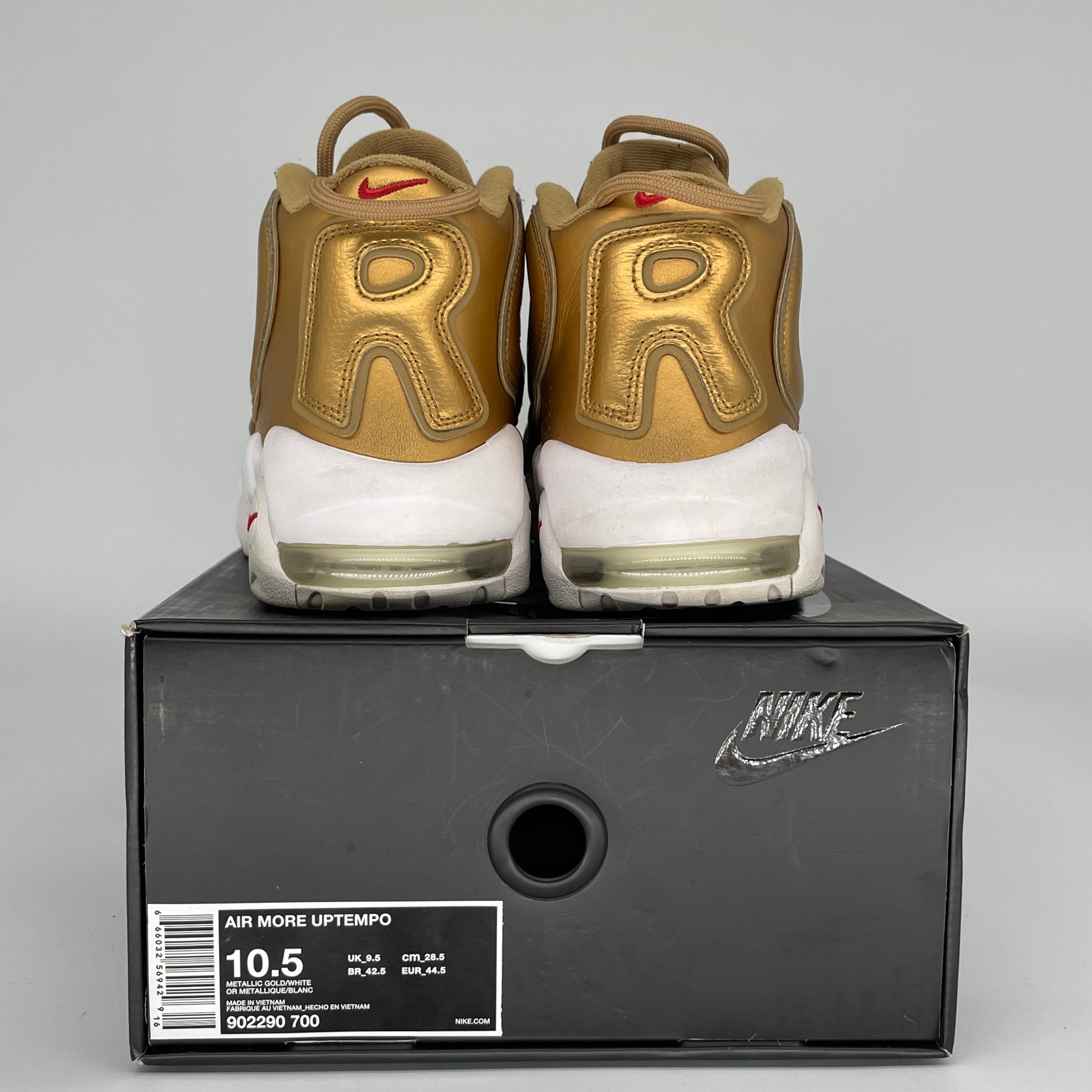 NIKE AIR UPTEMPO SUPREME GOLD SIZE 10.5 902290-700