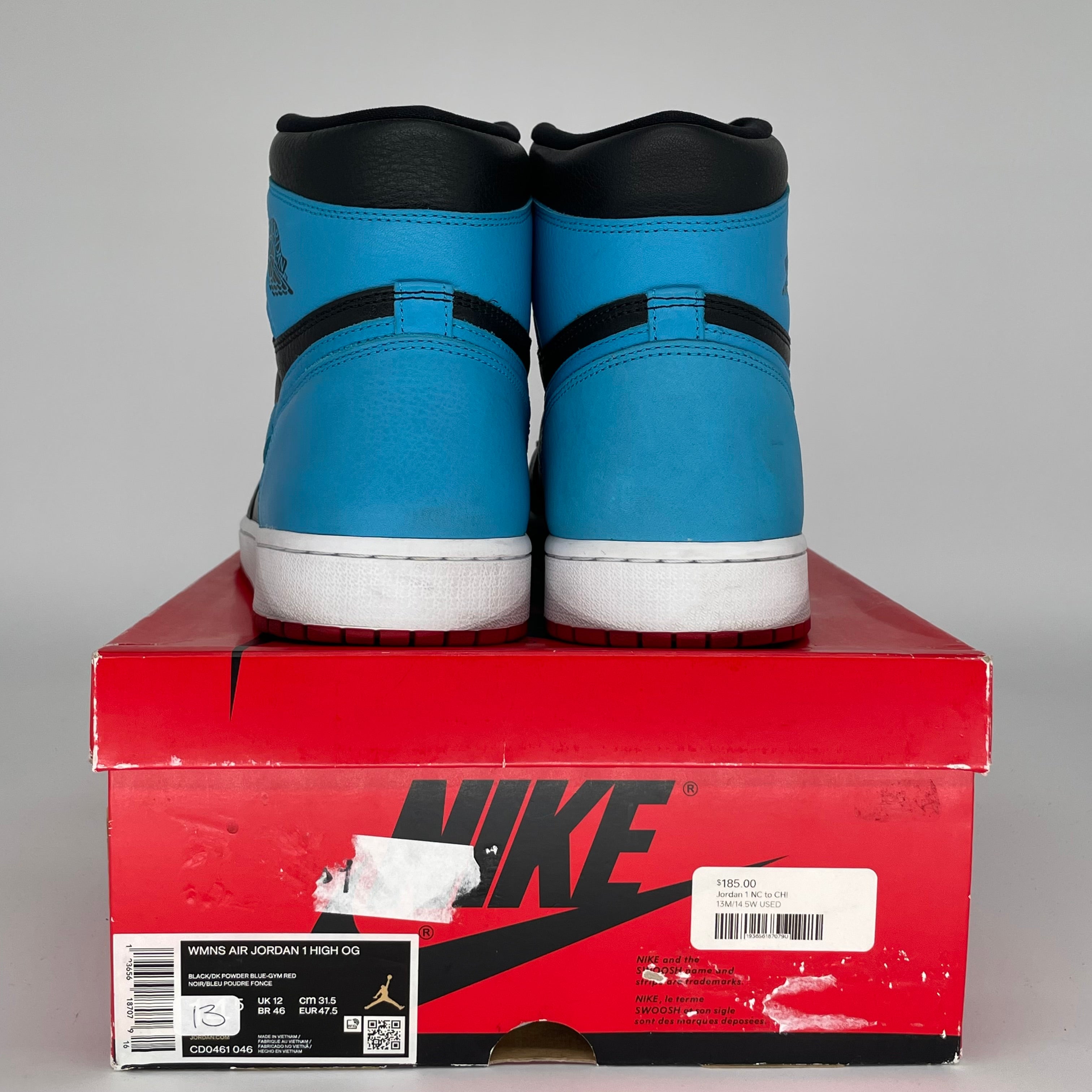 AIR JORDAN 1 UNC TO CHI W SIZE 13 CD0461-046