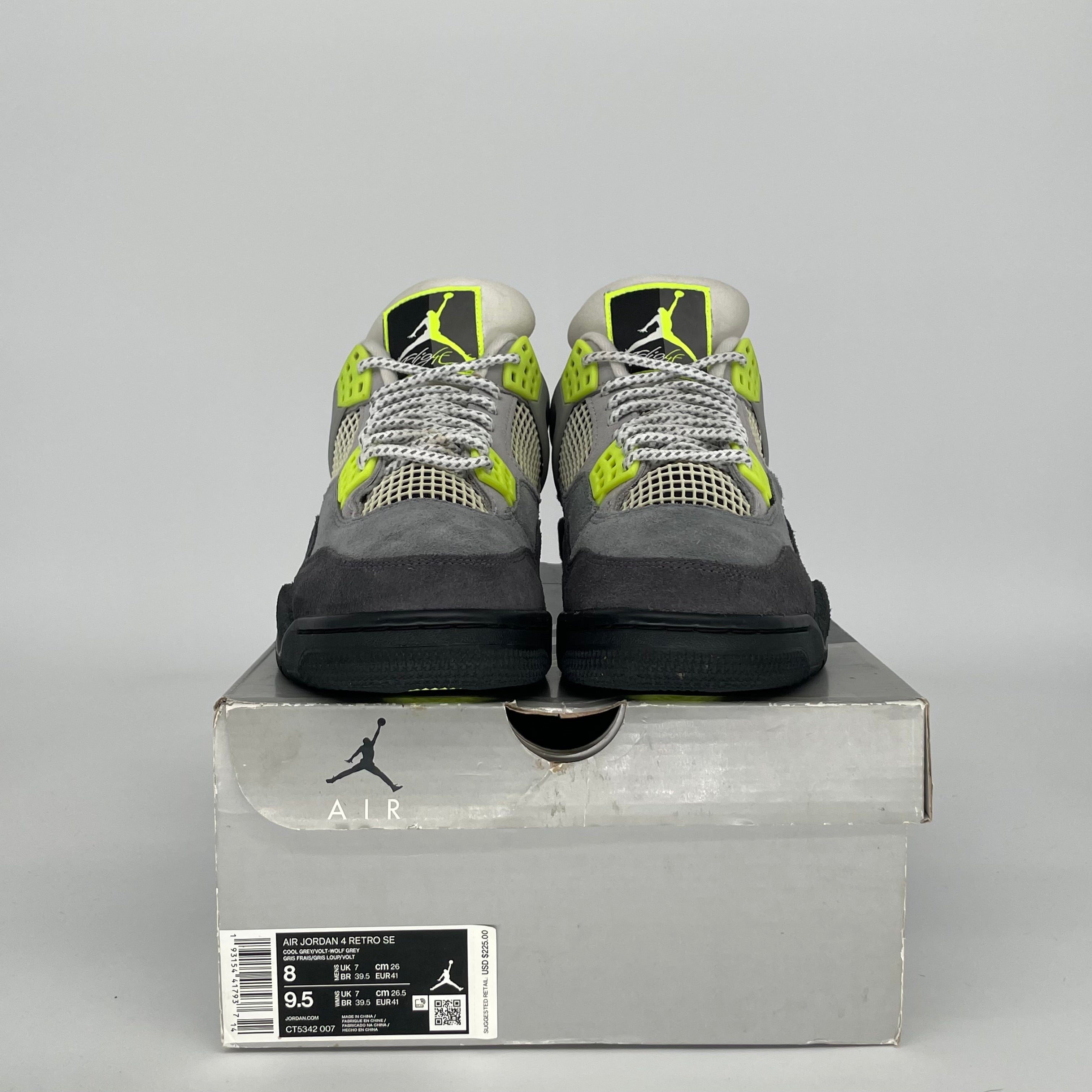 AIR JORDAN 4 NEON 95 SIZE 8 CT5342-007