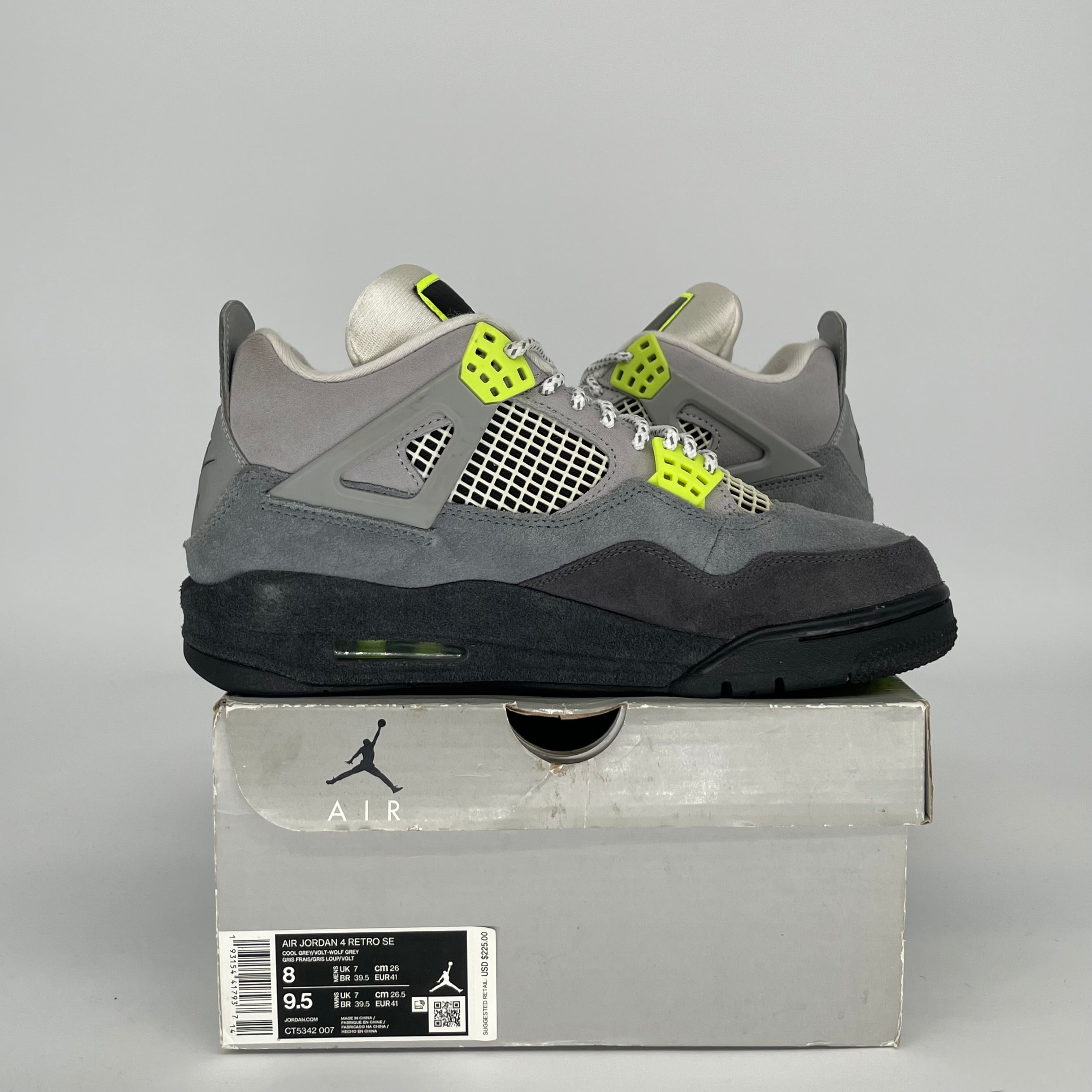 AIR JORDAN 4 NEON 95 SIZE 8 CT5342-007