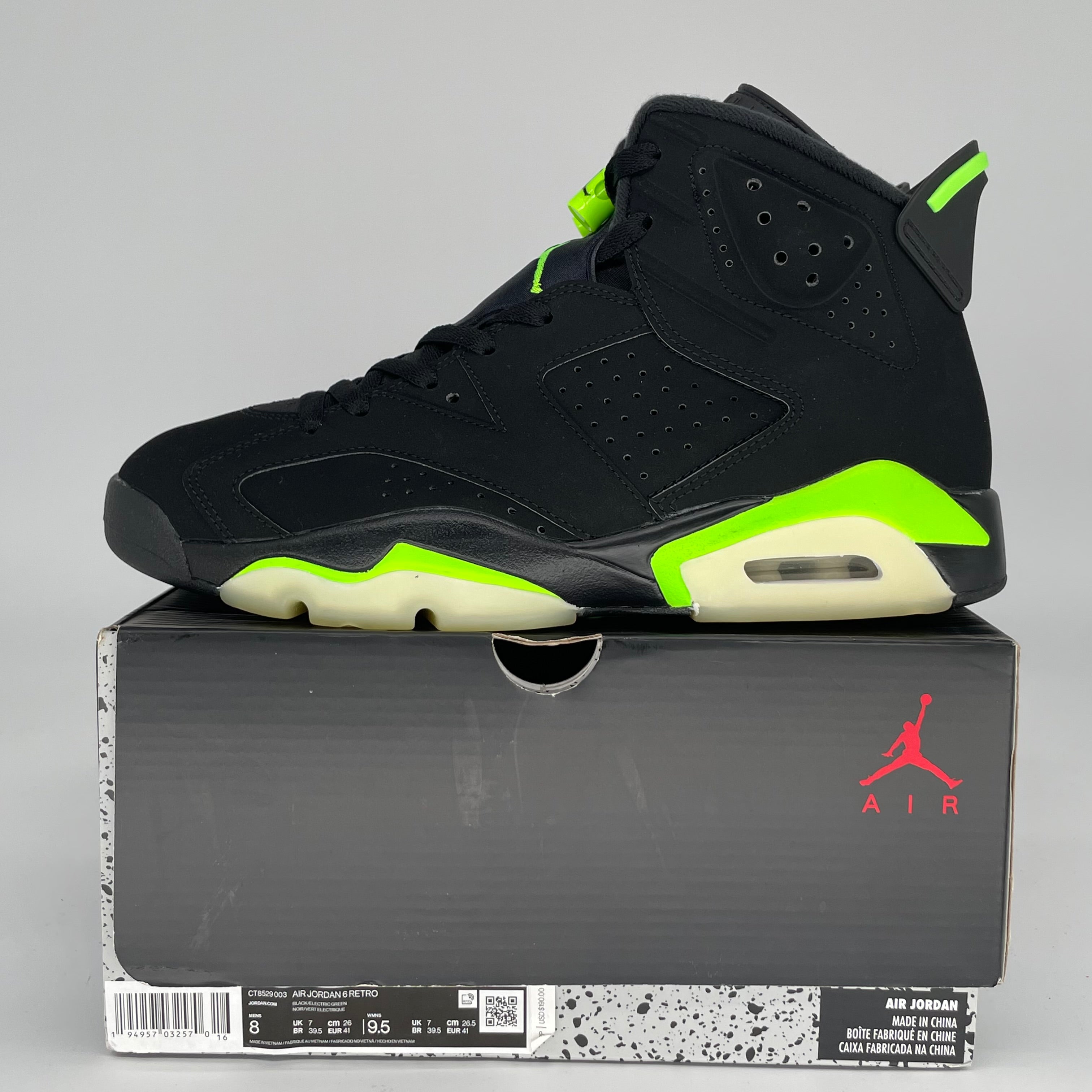 AIR JORDAN 6 ELECTRIC GREEN SIZE 8 CT8529-003