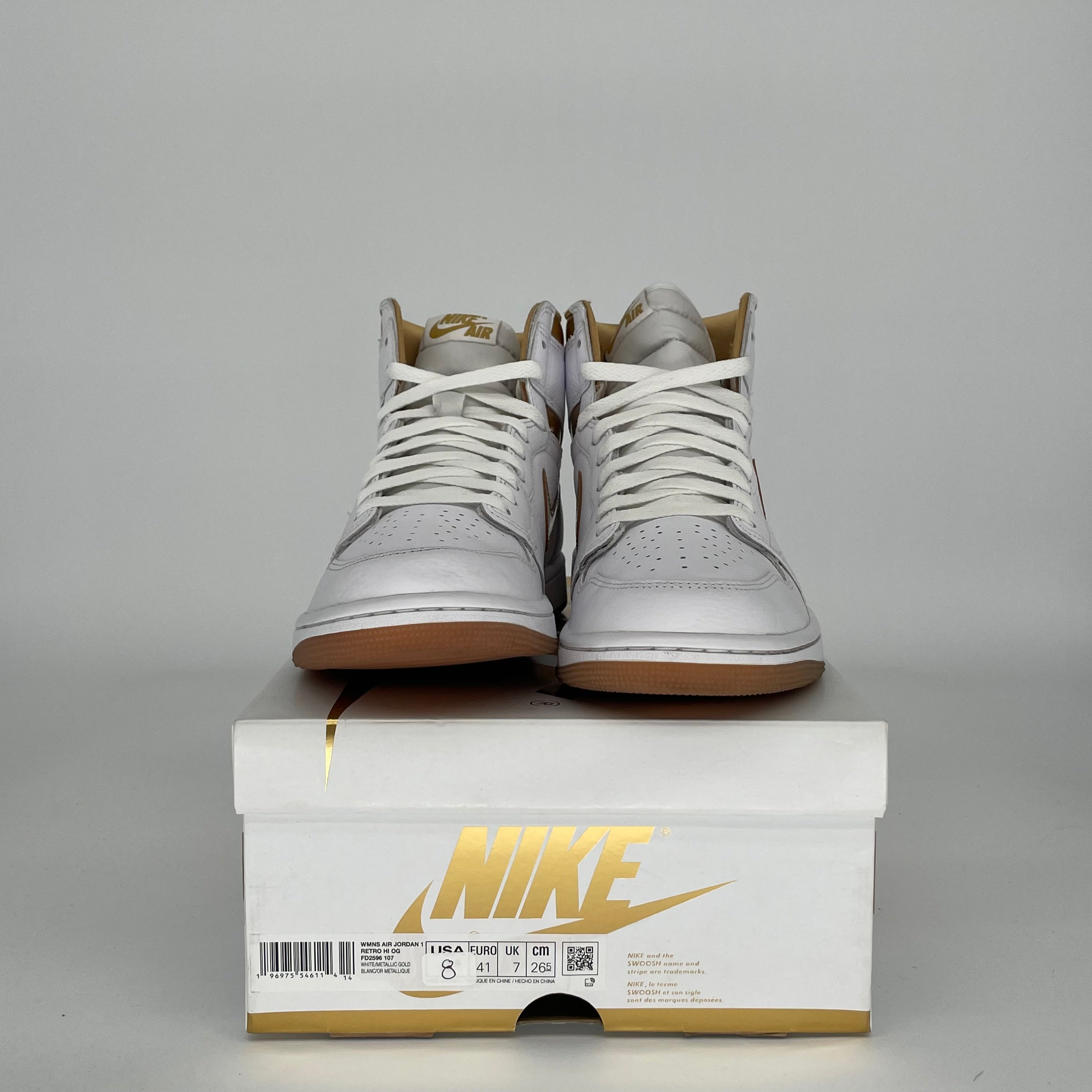 AIR JORDAN 1 METALLIC GOLD W SIZE 8/9.5 FD2596-107