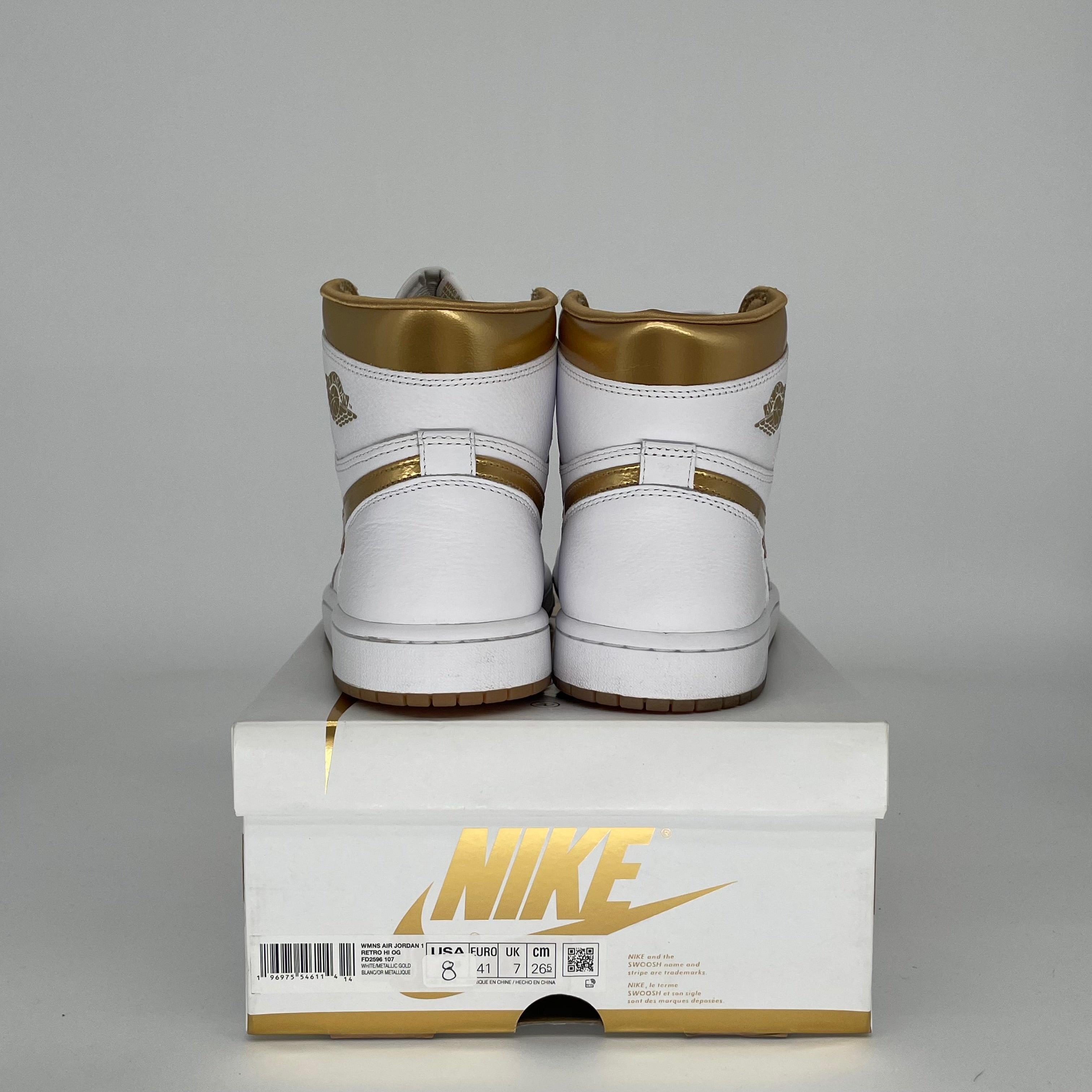 AIR JORDAN 1 METALLIC GOLD W SIZE 8/9.5 FD2596-107