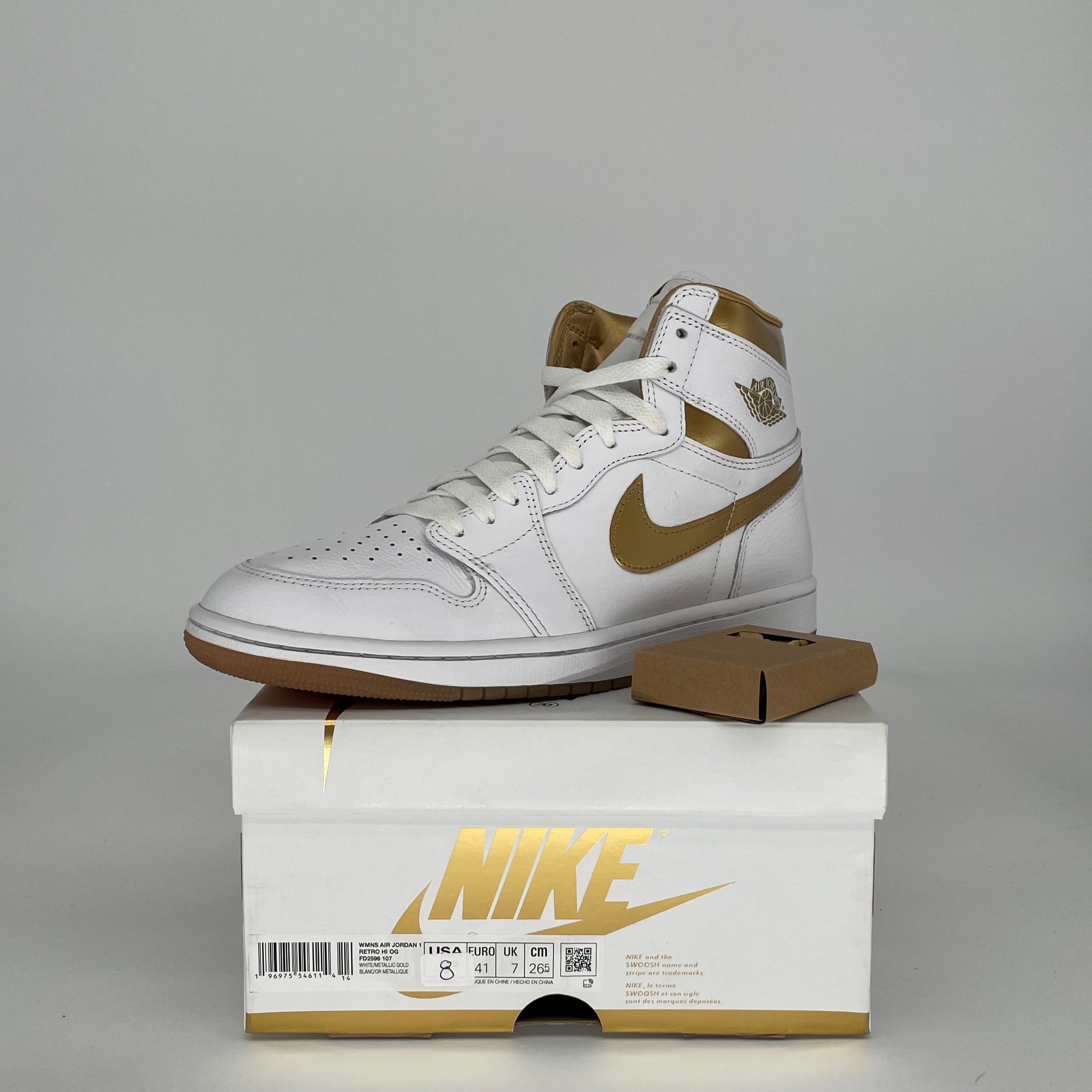 AIR JORDAN 1 METALLIC GOLD W SIZE 8/9.5 FD2596-107