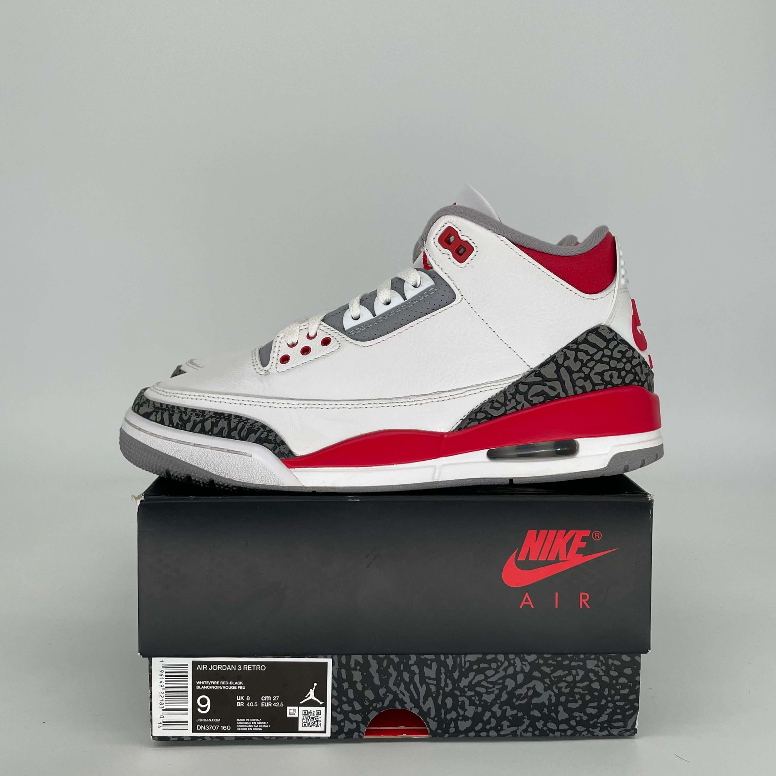 AIR JORDAN 3 FIRE RED SIZE 9 DN3707-160