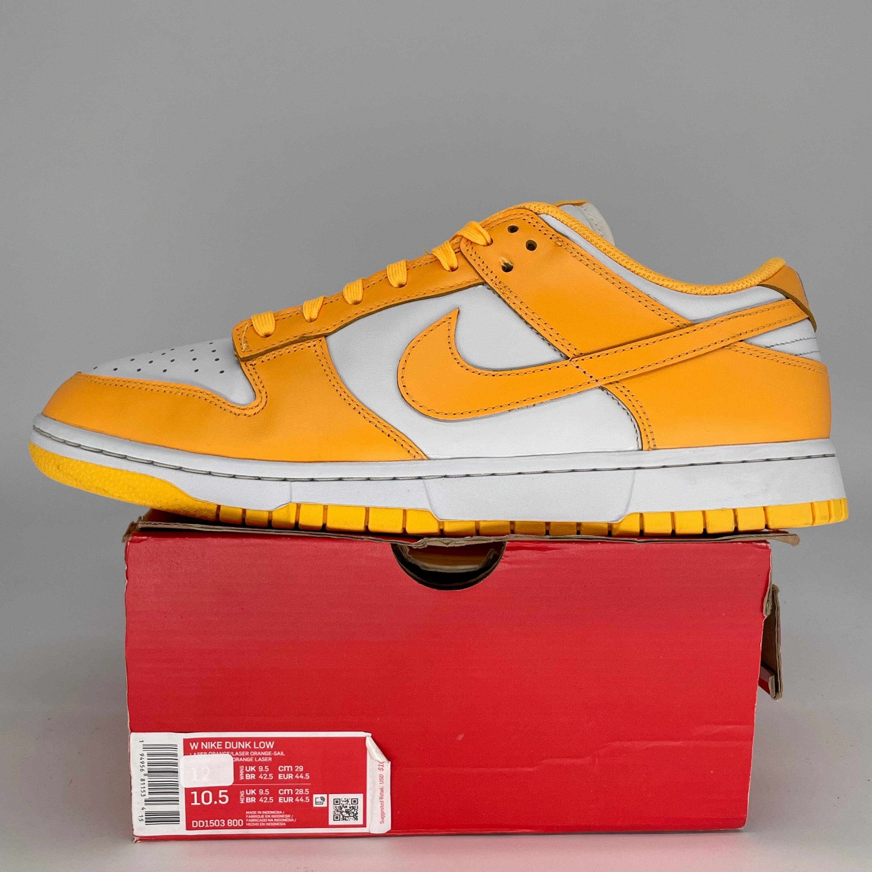 NIKE DUNK LOW LASER ORANGE W SIZE10.5 DD1503-800