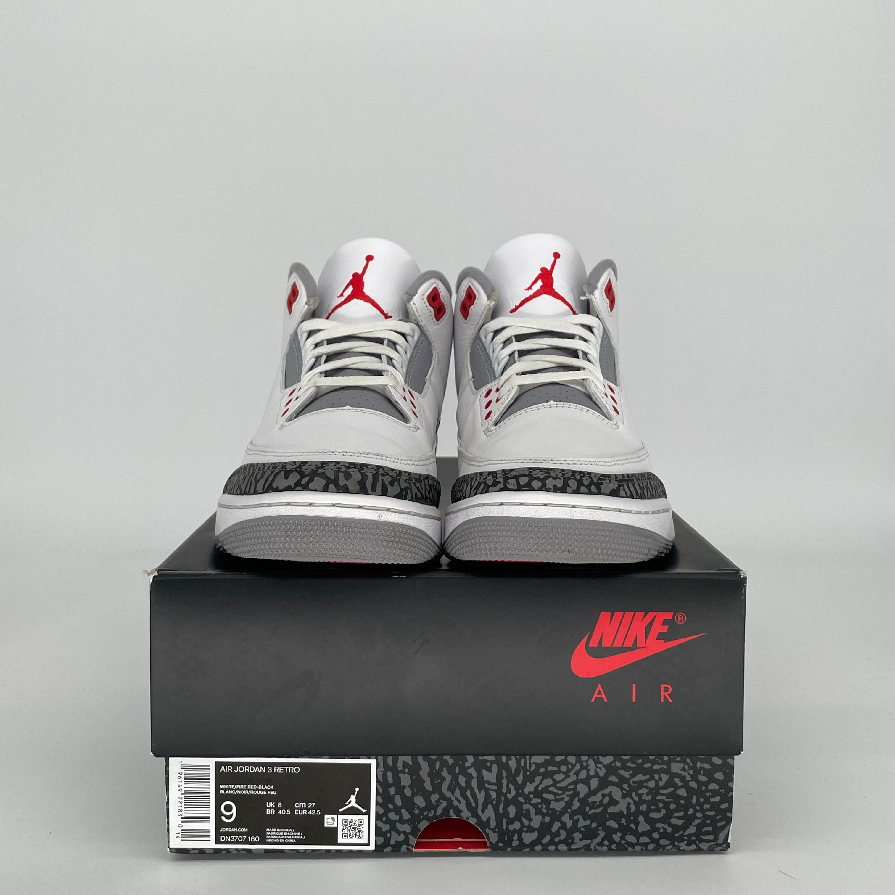 AIR JORDAN 3 FIRE RED SIZE 9 DN3707-160