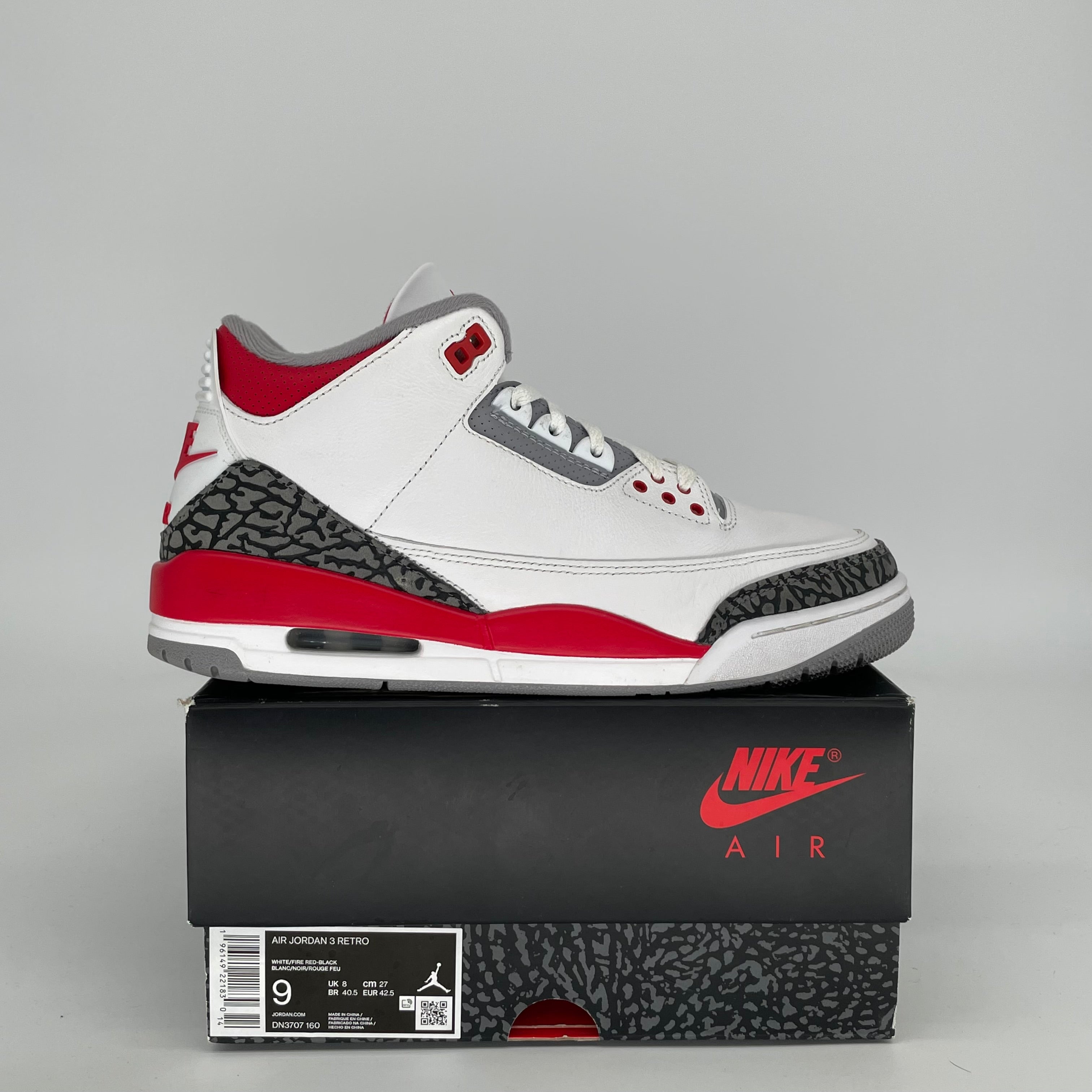 AIR JORDAN 3 FIRE RED SIZE 9 DN3707-160