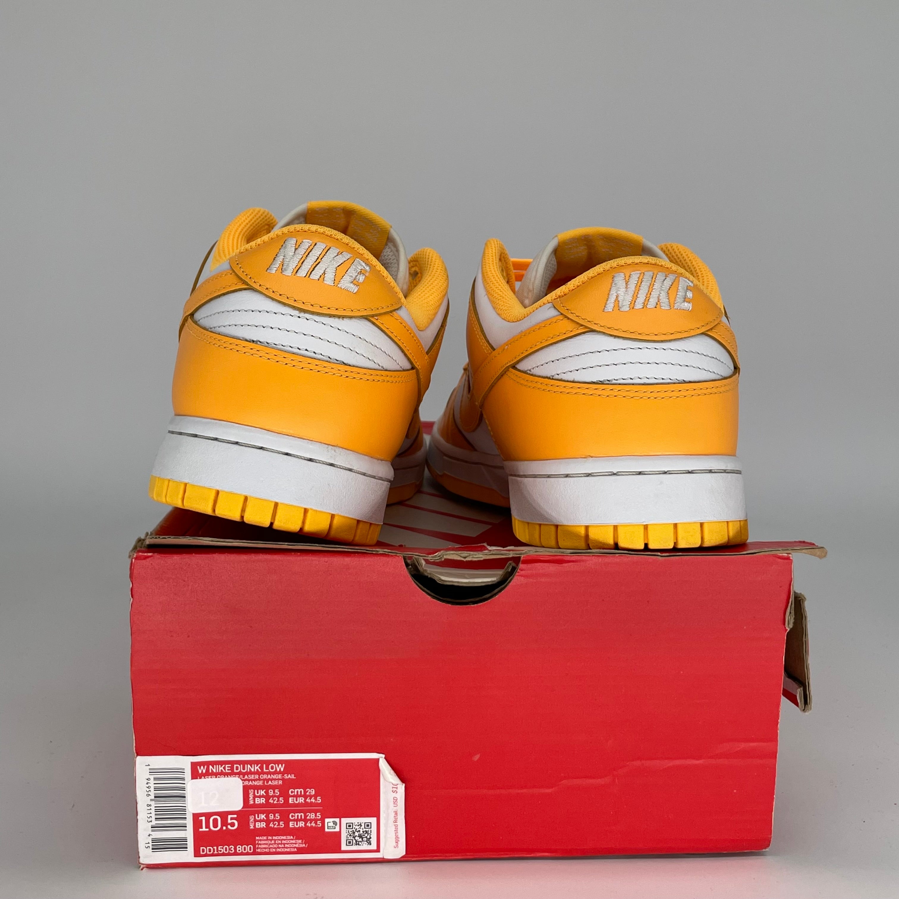 NIKE DUNK LOW LASER ORANGE W SIZE10.5 DD1503-800