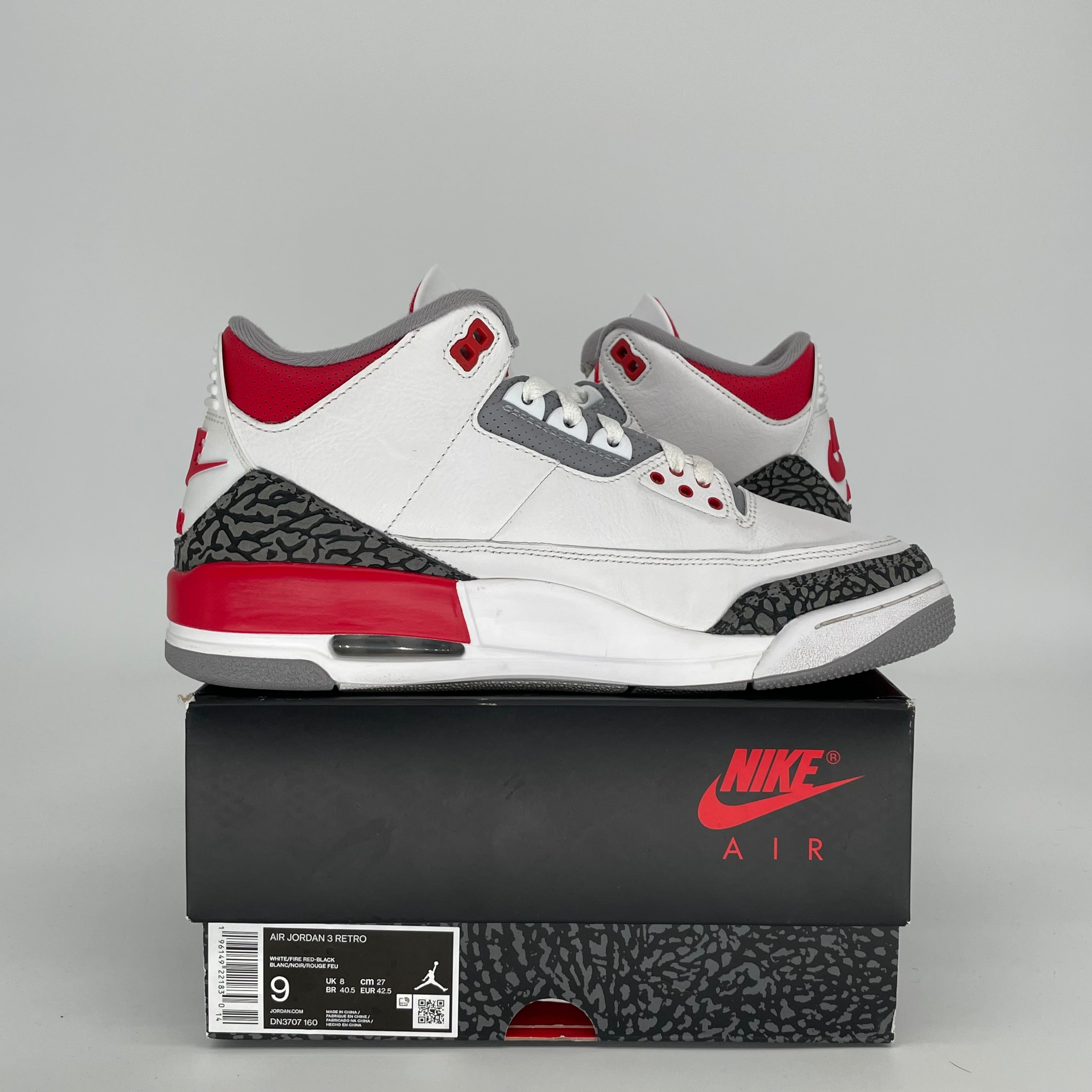 AIR JORDAN 3 FIRE RED SIZE 9 DN3707-160