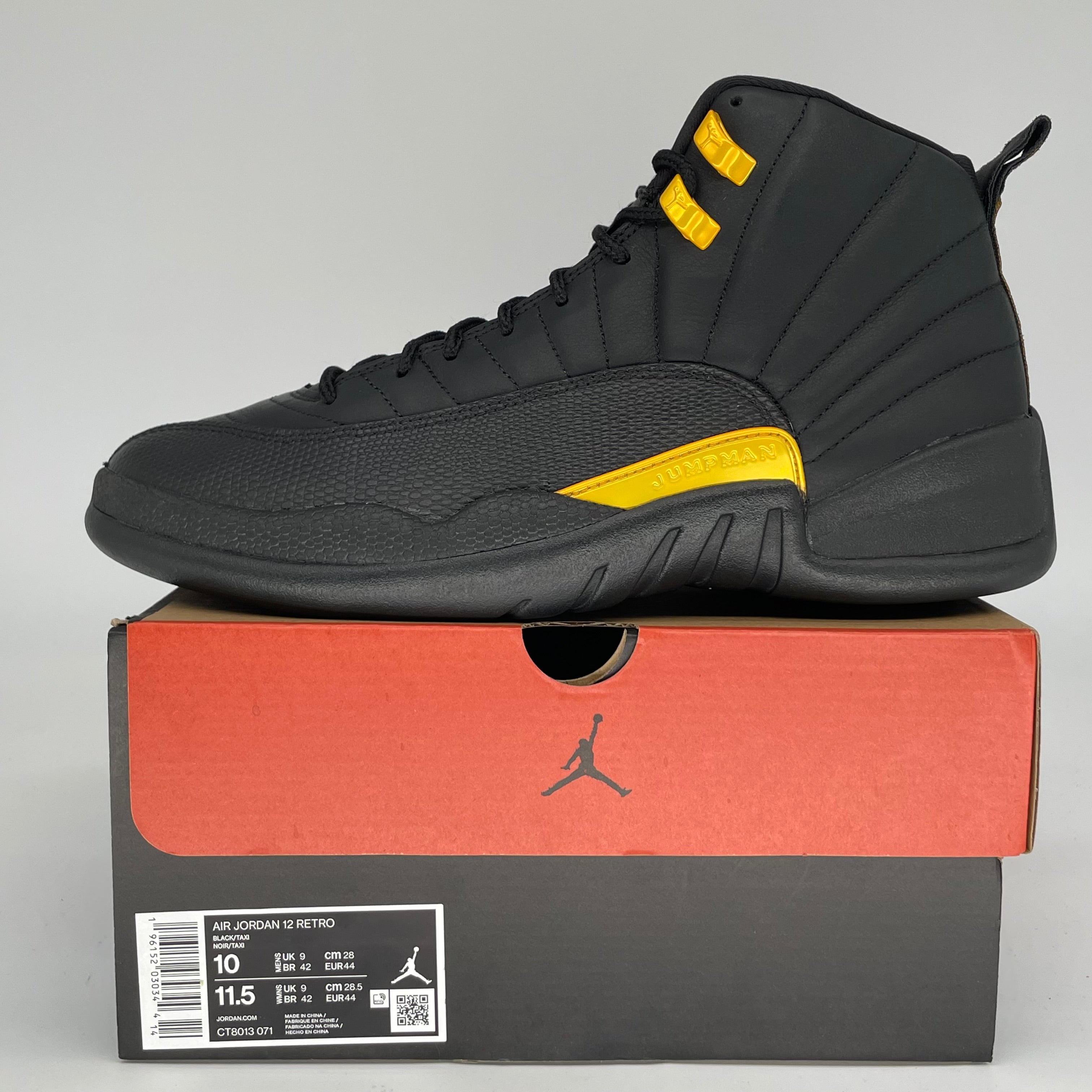 AIR JORDAN 12 BLACK TAXI SIZE 10 CT8013-071