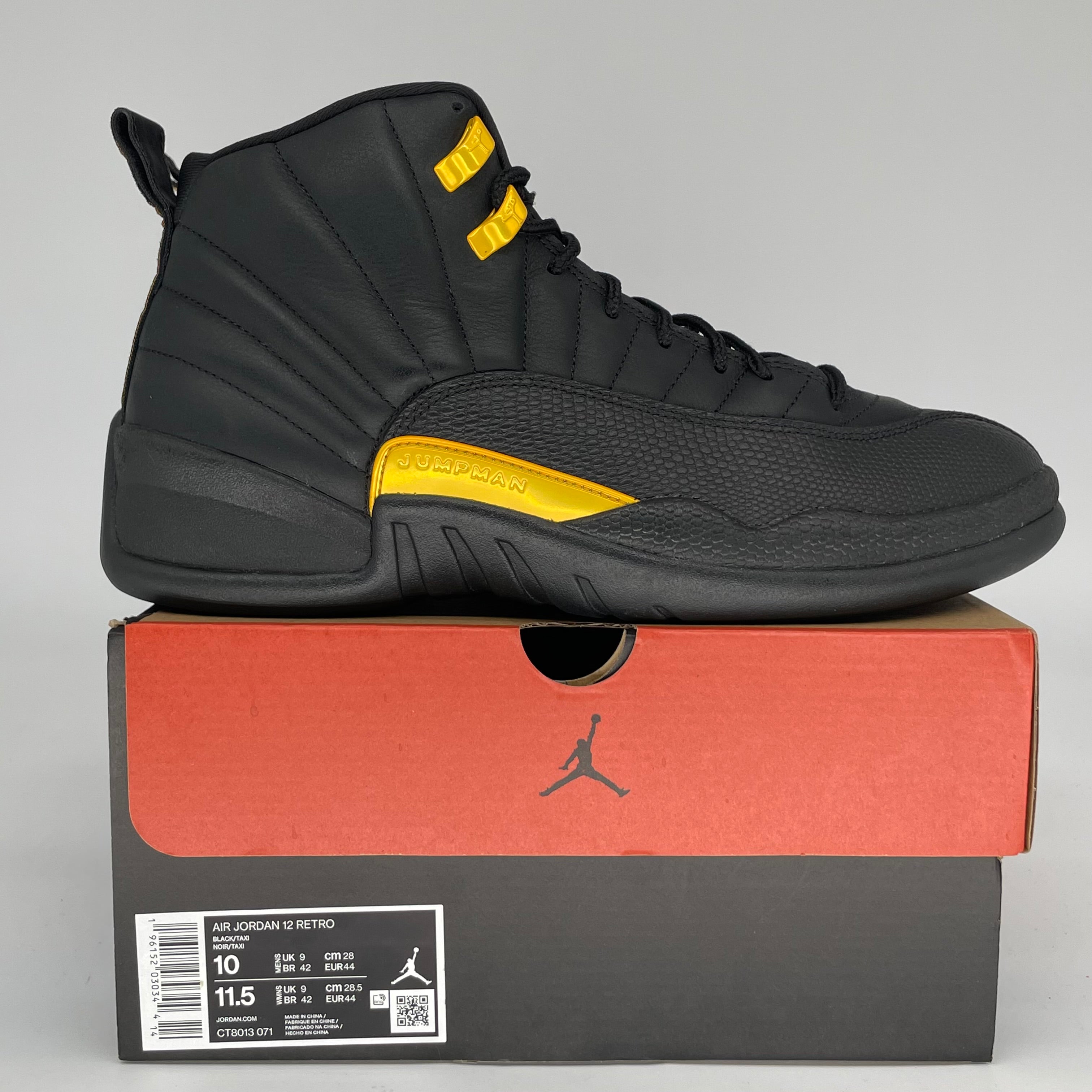 AIR JORDAN 12 BLACK TAXI SIZE 10 CT8013-071