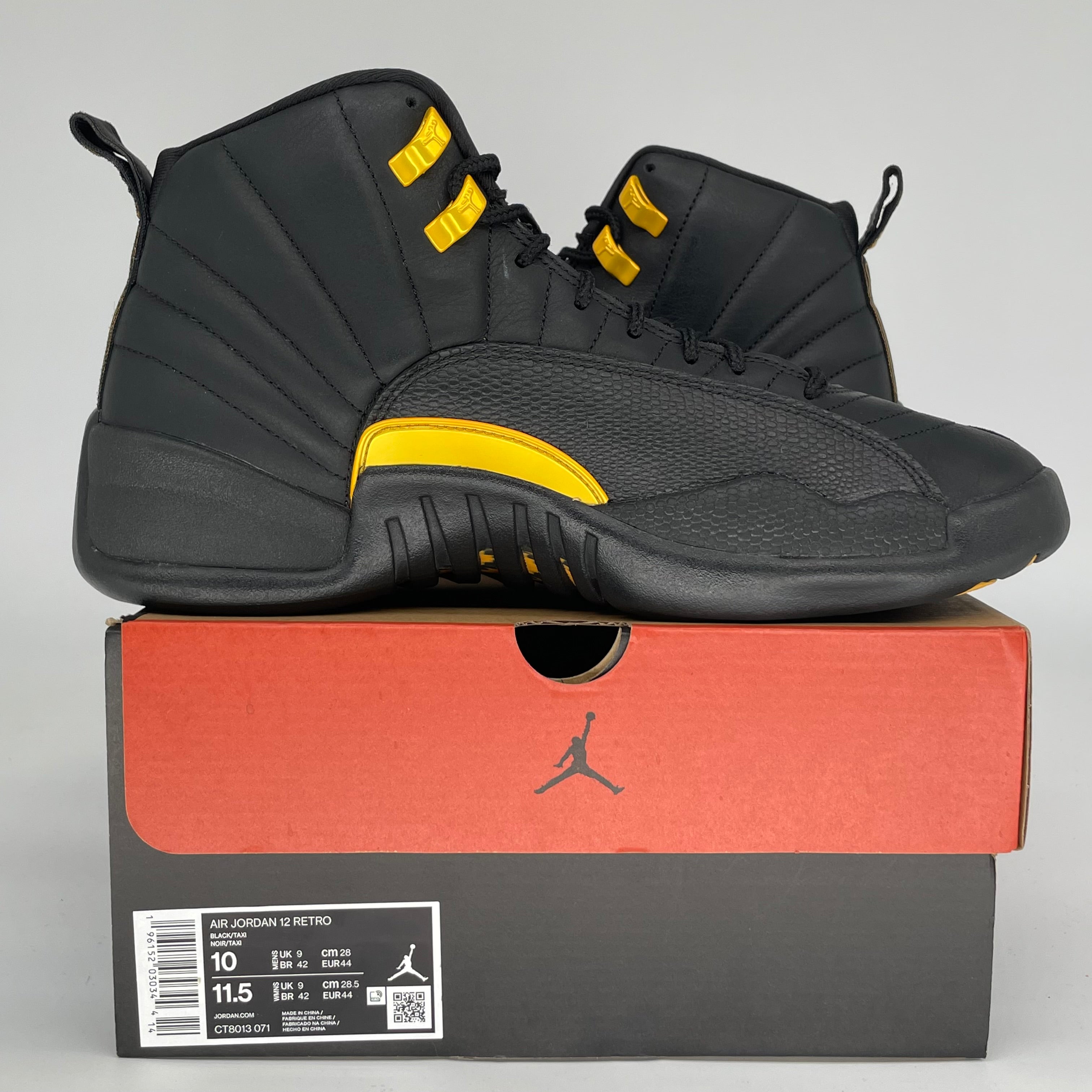 AIR JORDAN 12 BLACK TAXI SIZE 10 CT8013-071