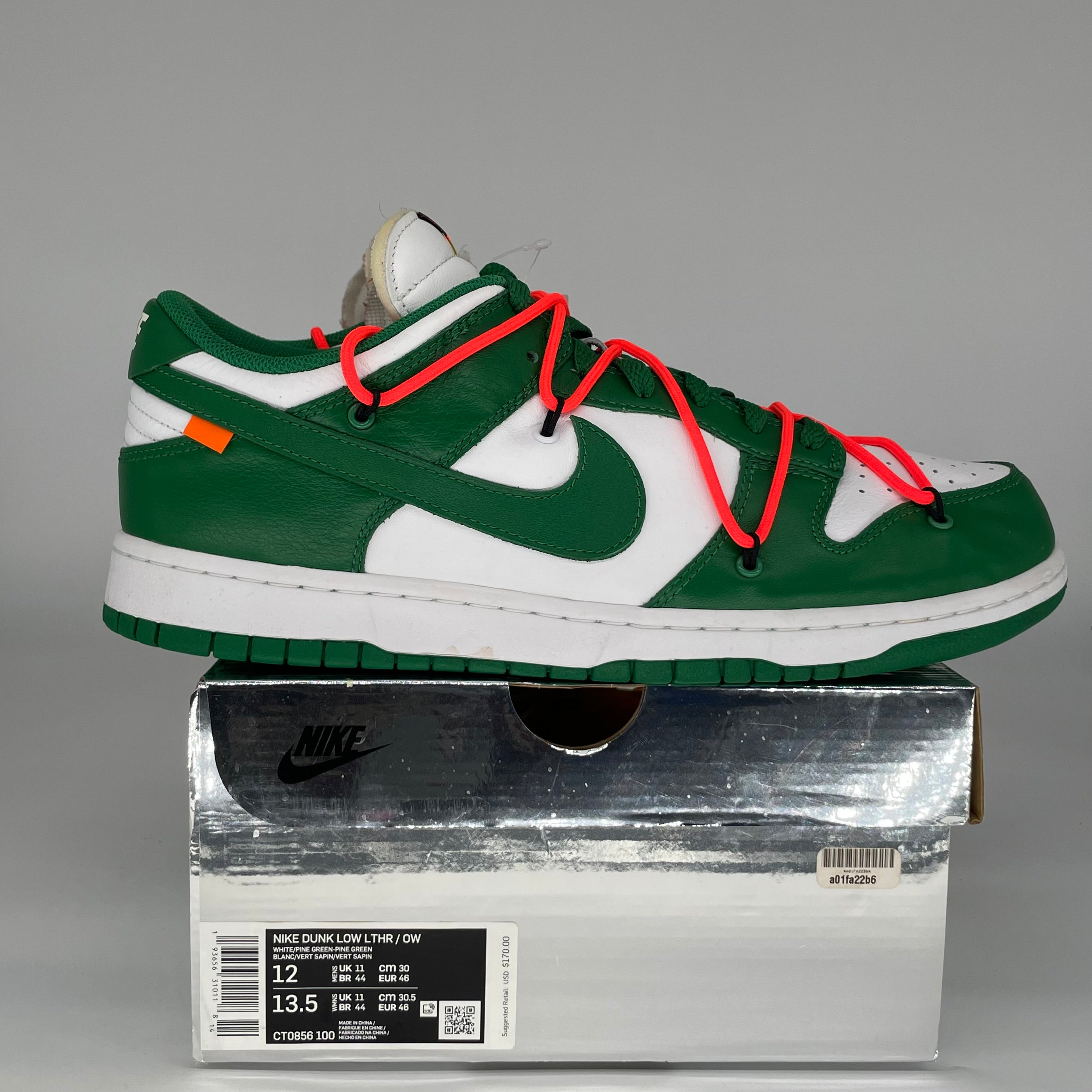 NIKE DUNK LOW OFF WHITE PINE GREEN SIZE 12 CT0856-100