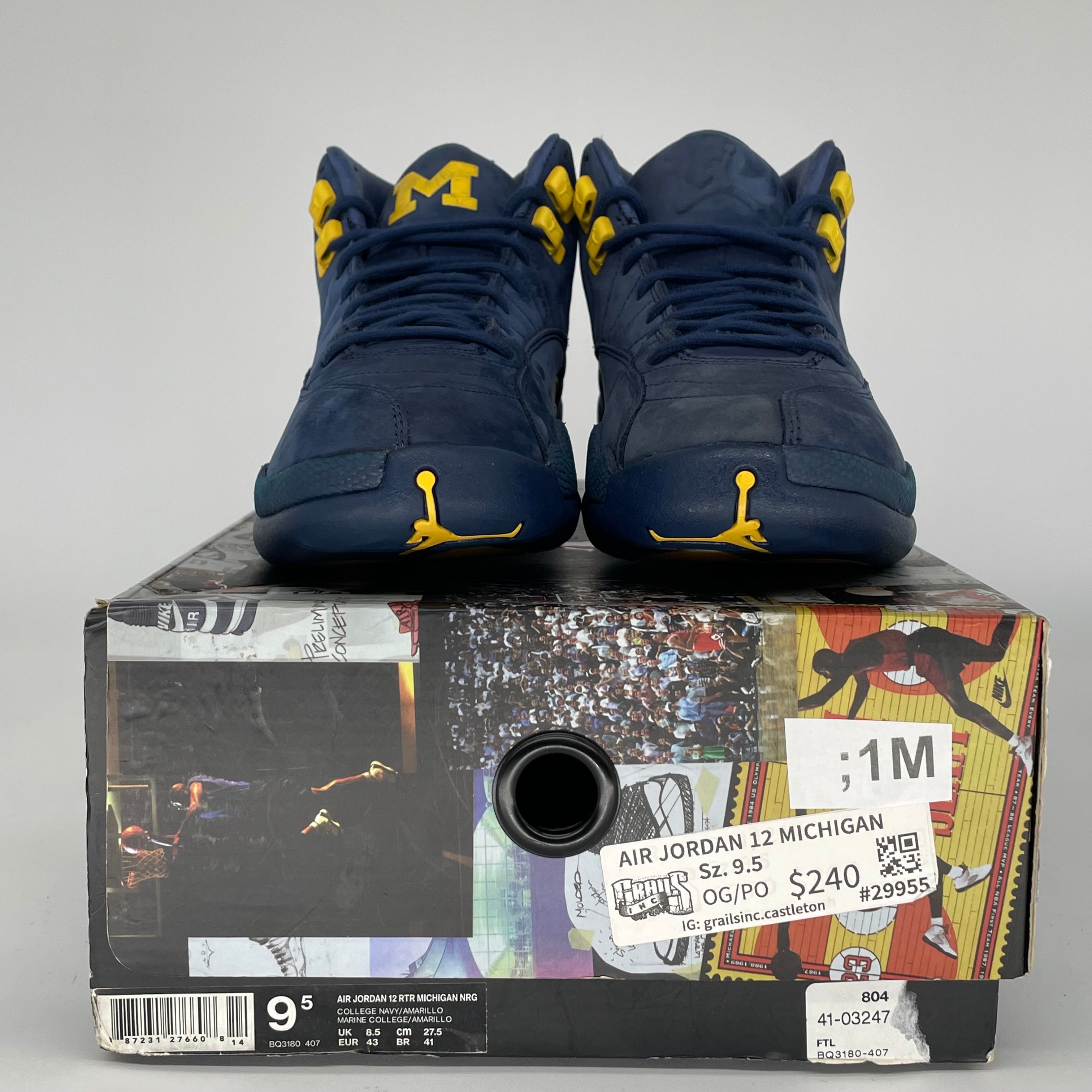 AIR JORDAN 12 MICHIGAN SIZE 9.5 BQ3180-407