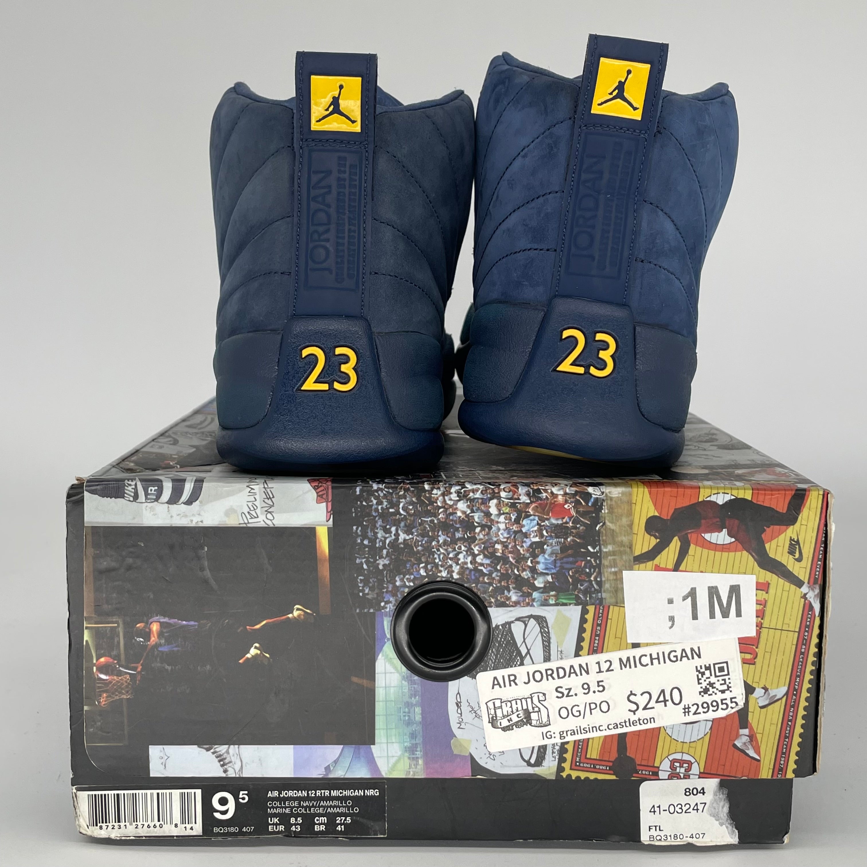 AIR JORDAN 12 MICHIGAN SIZE 9.5 BQ3180-407