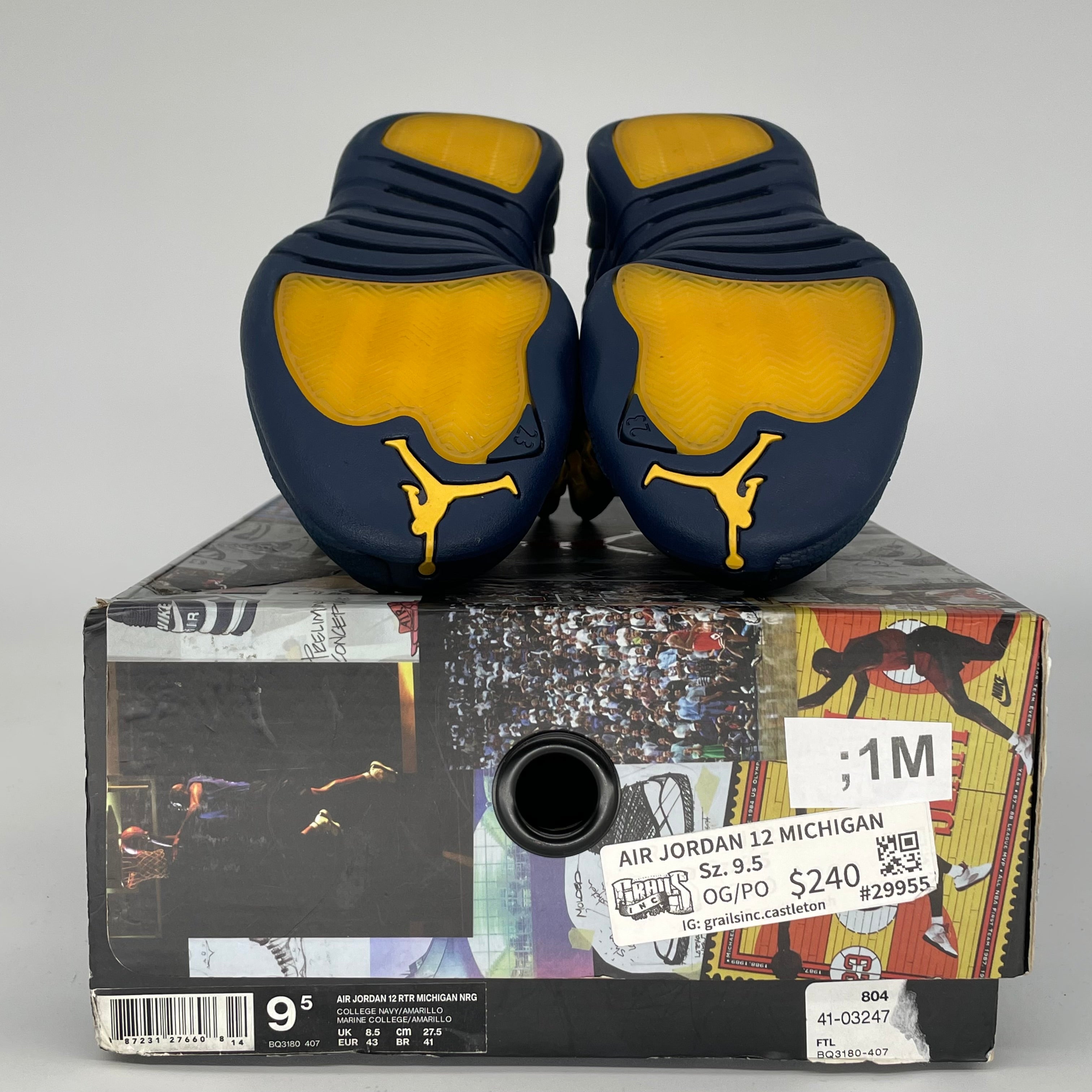 AIR JORDAN 12 MICHIGAN SIZE 9.5 BQ3180-407