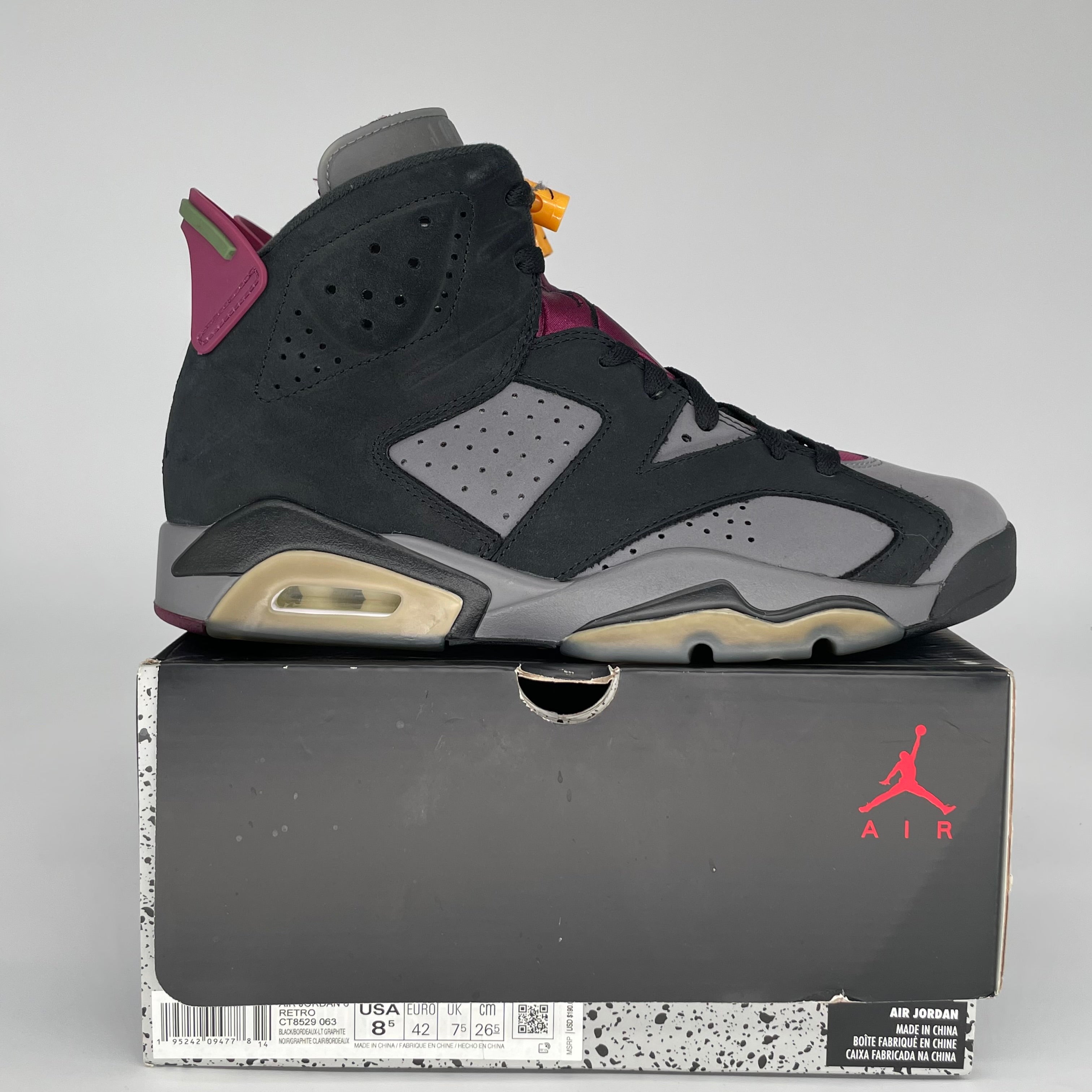 AIR JORDAN 6 BORDEAUX SIZE 8.5 CT8529-063