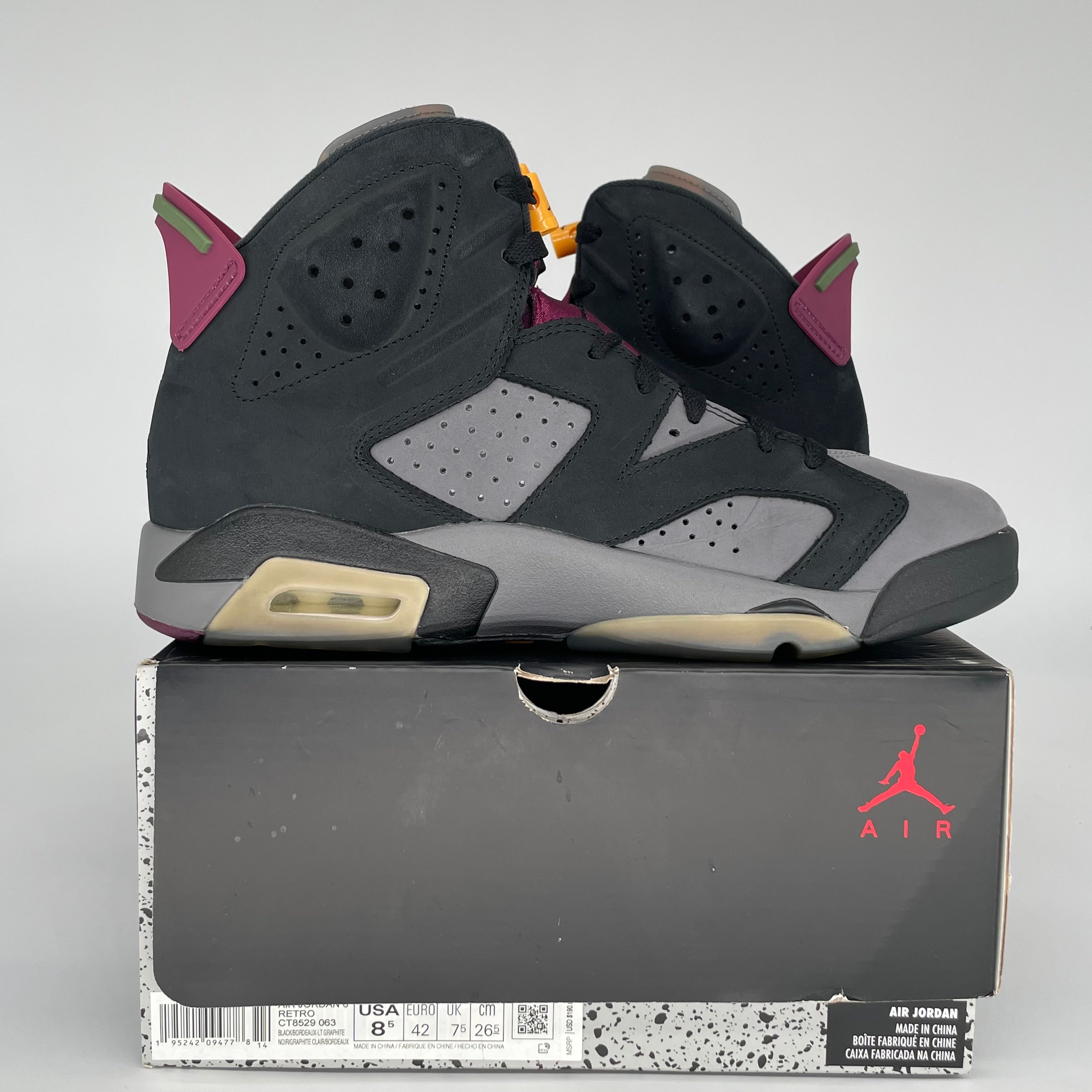 AIR JORDAN 6 BORDEAUX SIZE 8.5 CT8529-063