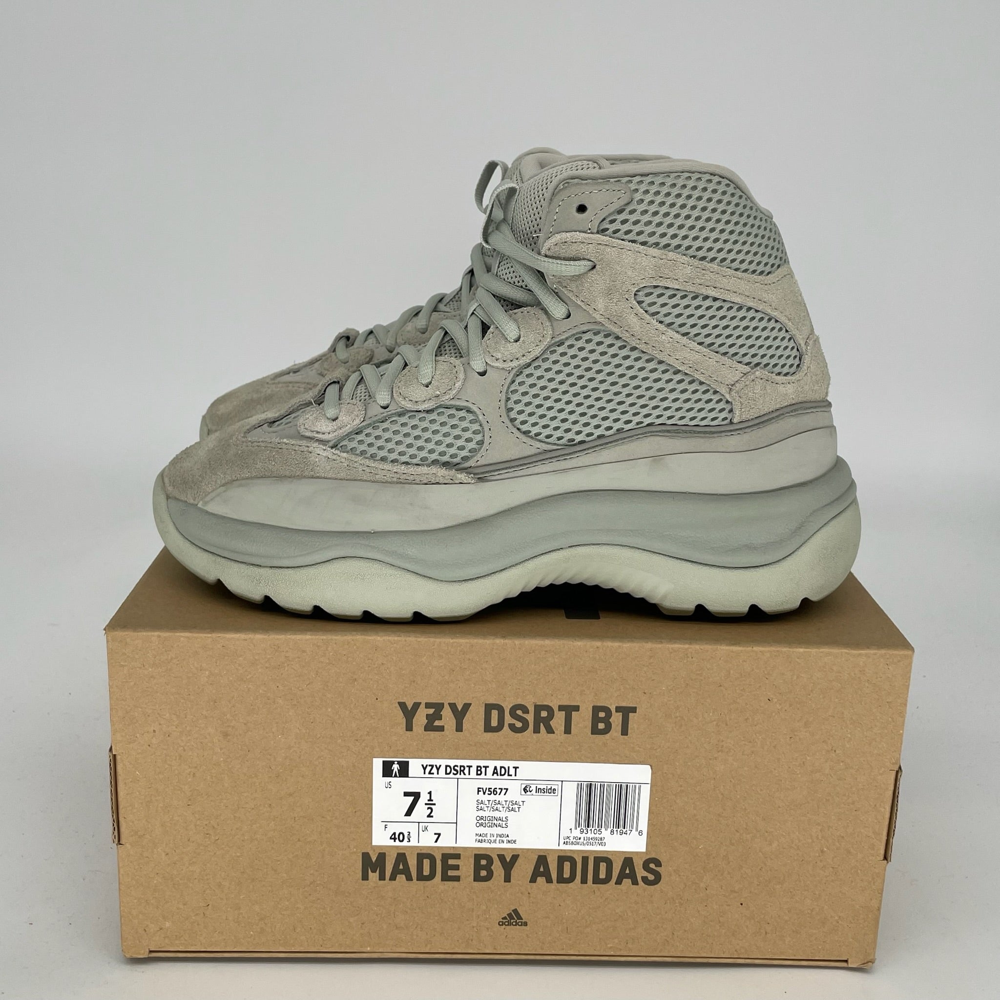 ADIDAS YEEZY DSRT BOOT SALT SIZE 7.5 FV5677