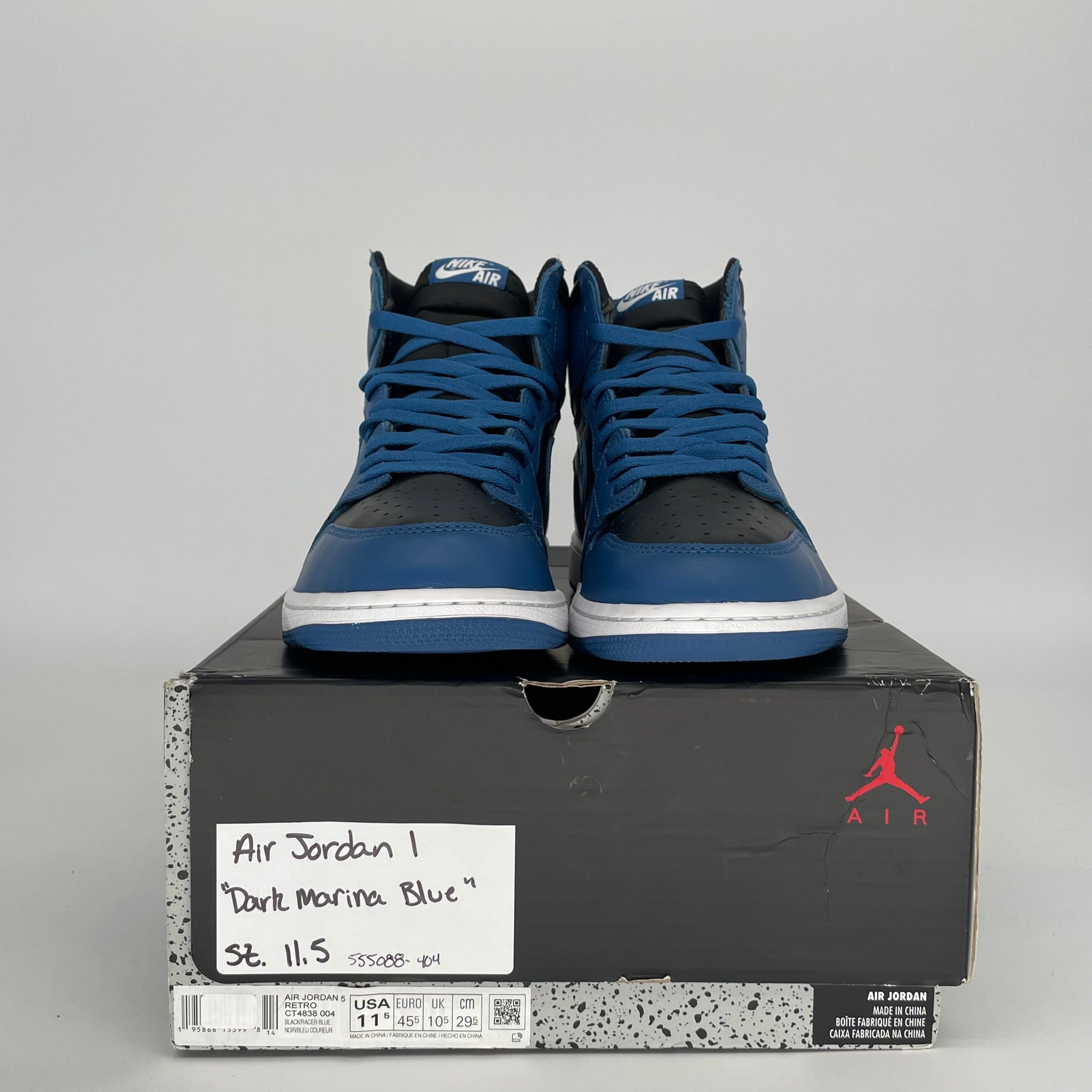 AIR JORDAN 1 DARK MARINA BLUE SIZE 11.5 555088-404