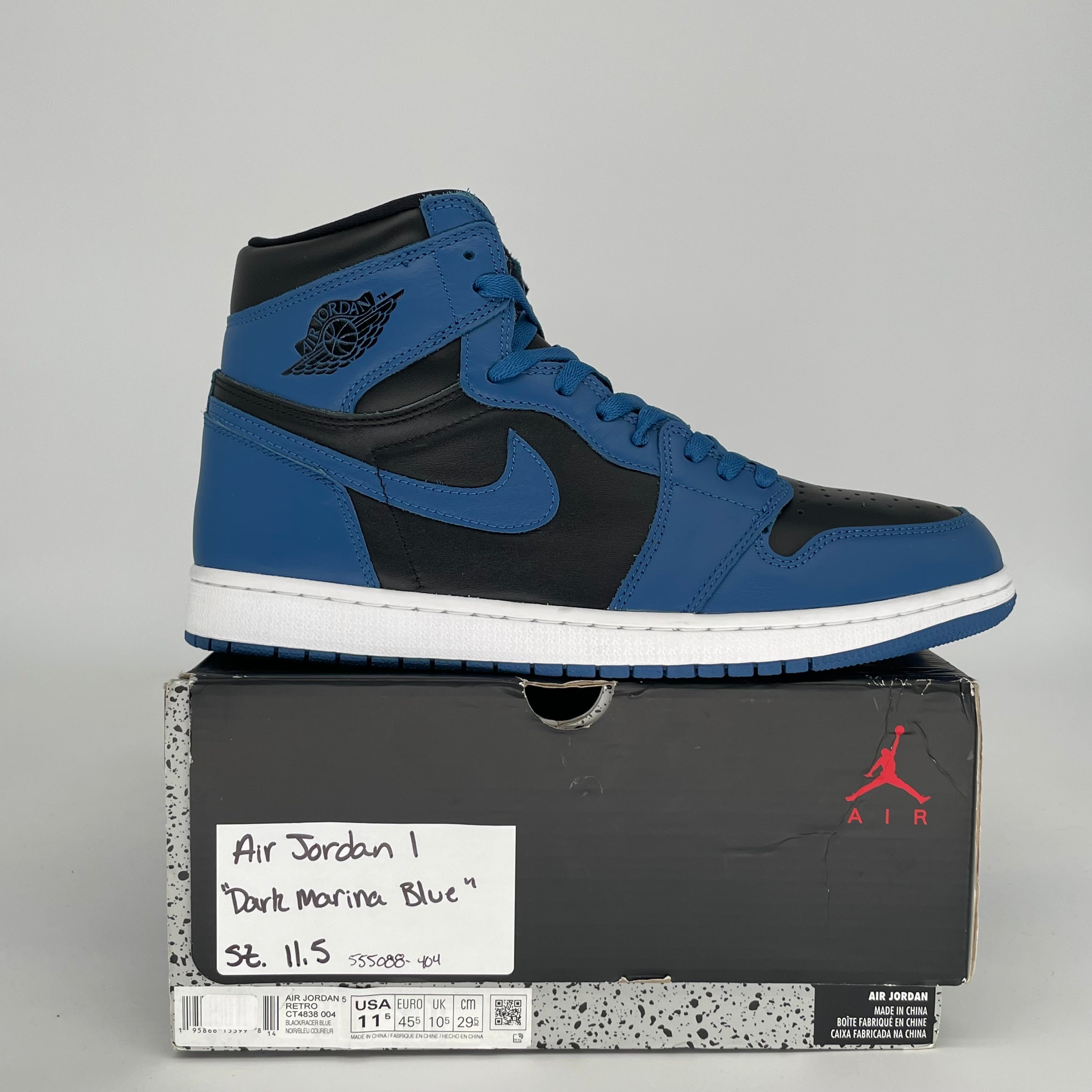 AIR JORDAN 1 DARK MARINA BLUE SIZE 11.5 555088-404