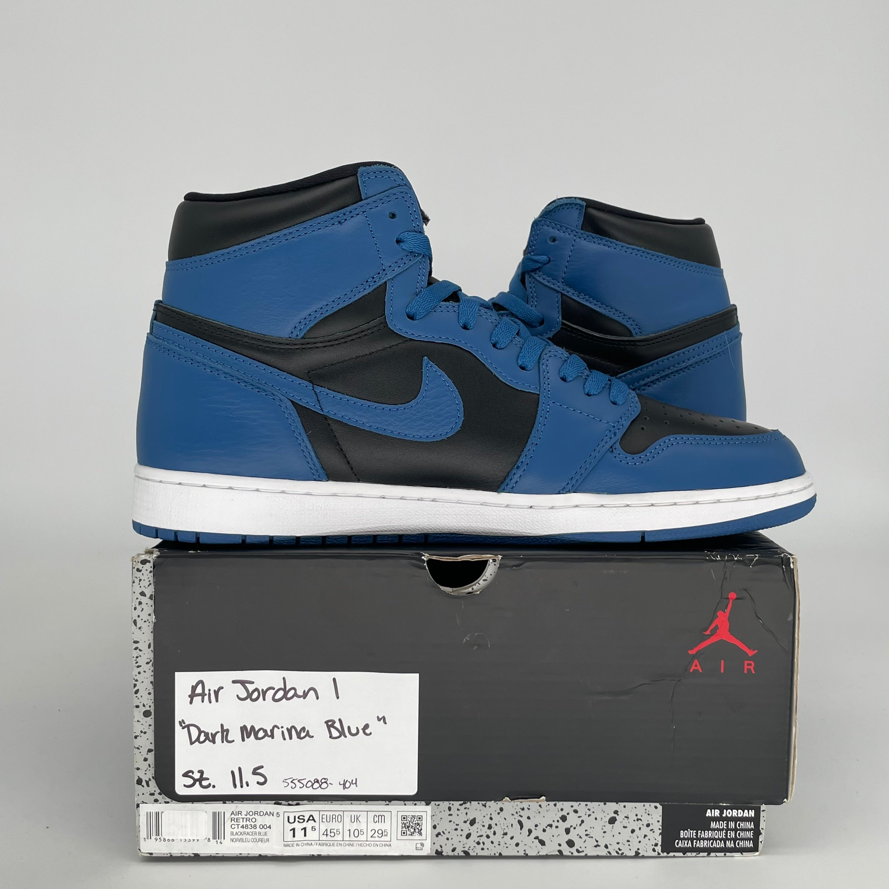 AIR JORDAN 1 DARK MARINA BLUE SIZE 11.5 555088-404