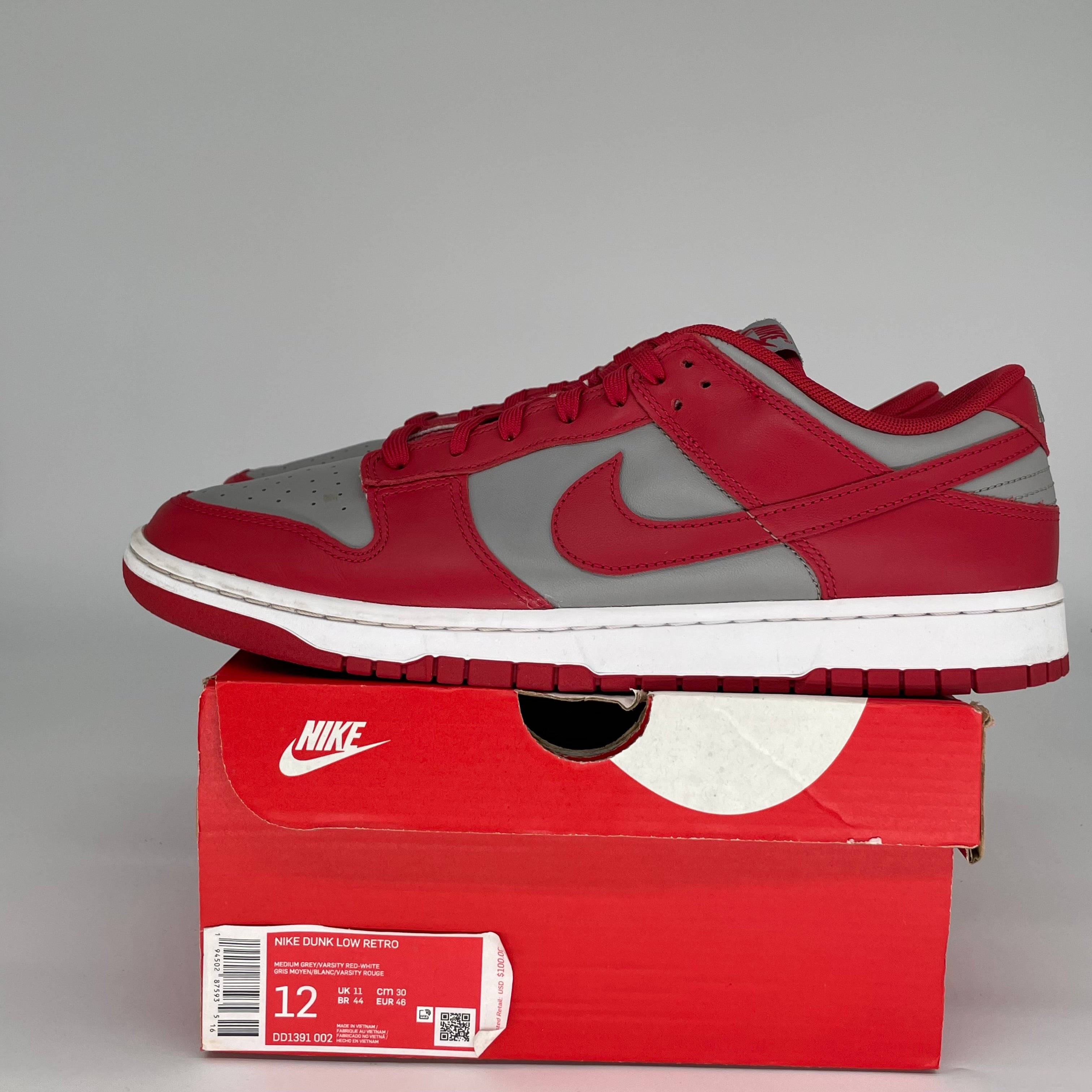 NIKE DUNK LOW UNLV SIZE 12 DD1391-002