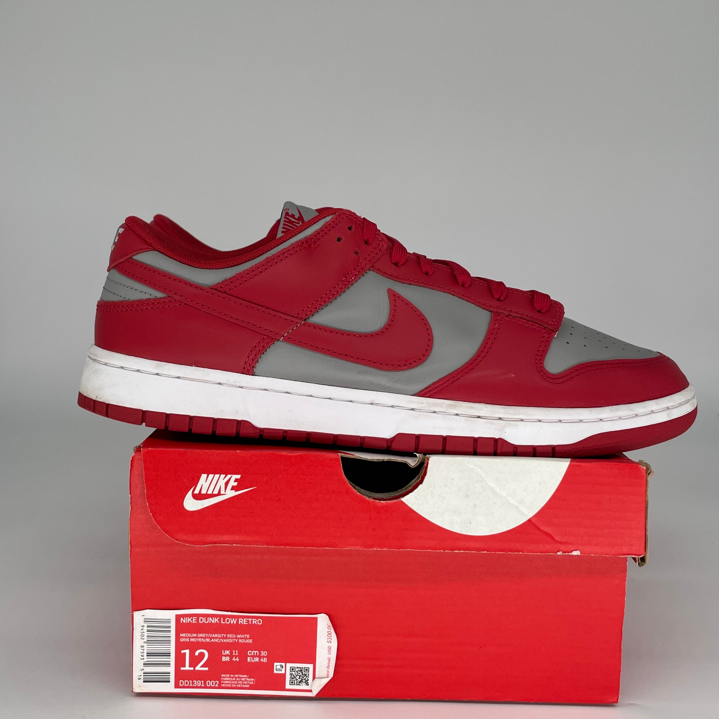 NIKE DUNK LOW UNLV SIZE 12 DD1391-002