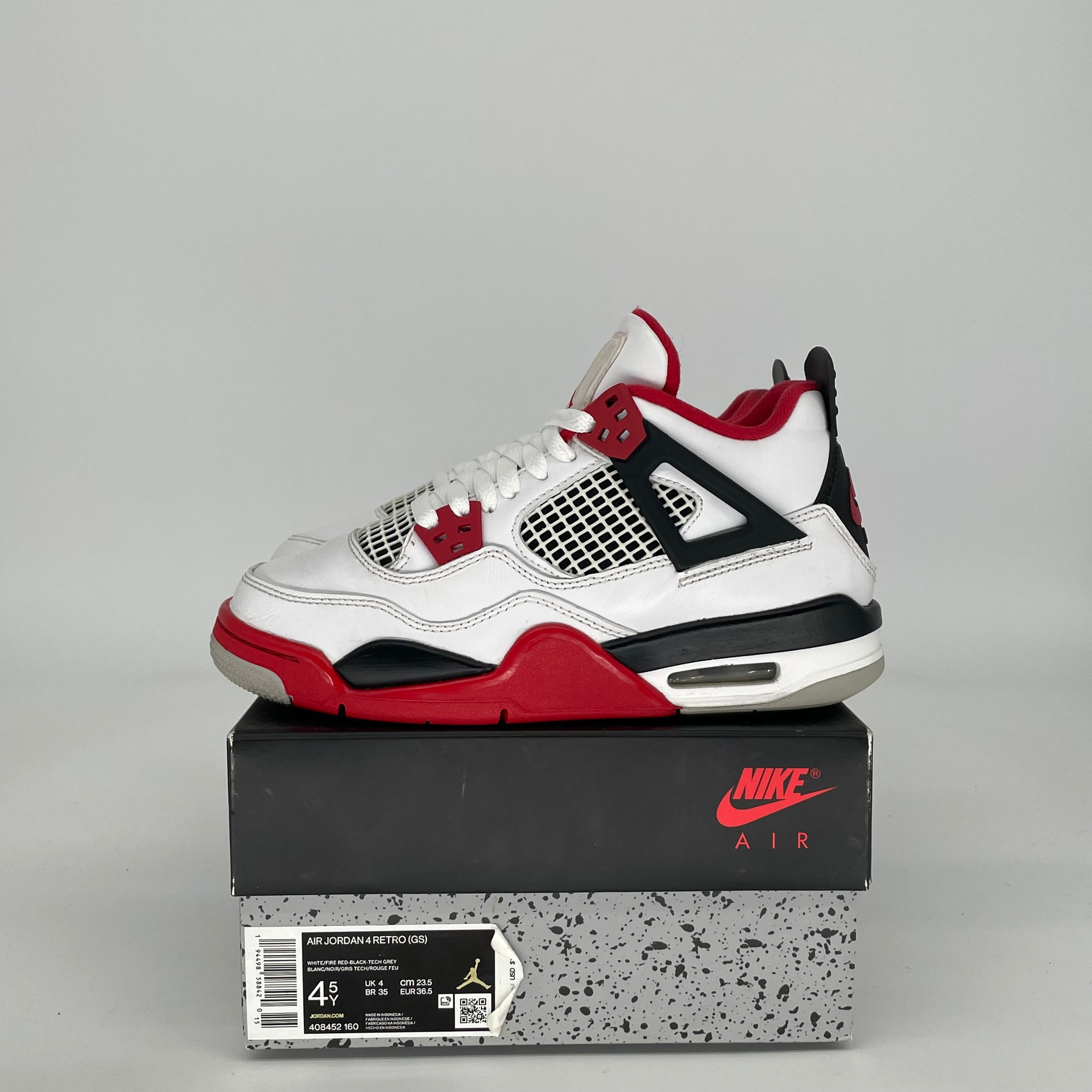 AIR JORDAN 4 FIRE RED SIZE 4.5Y 408452-160