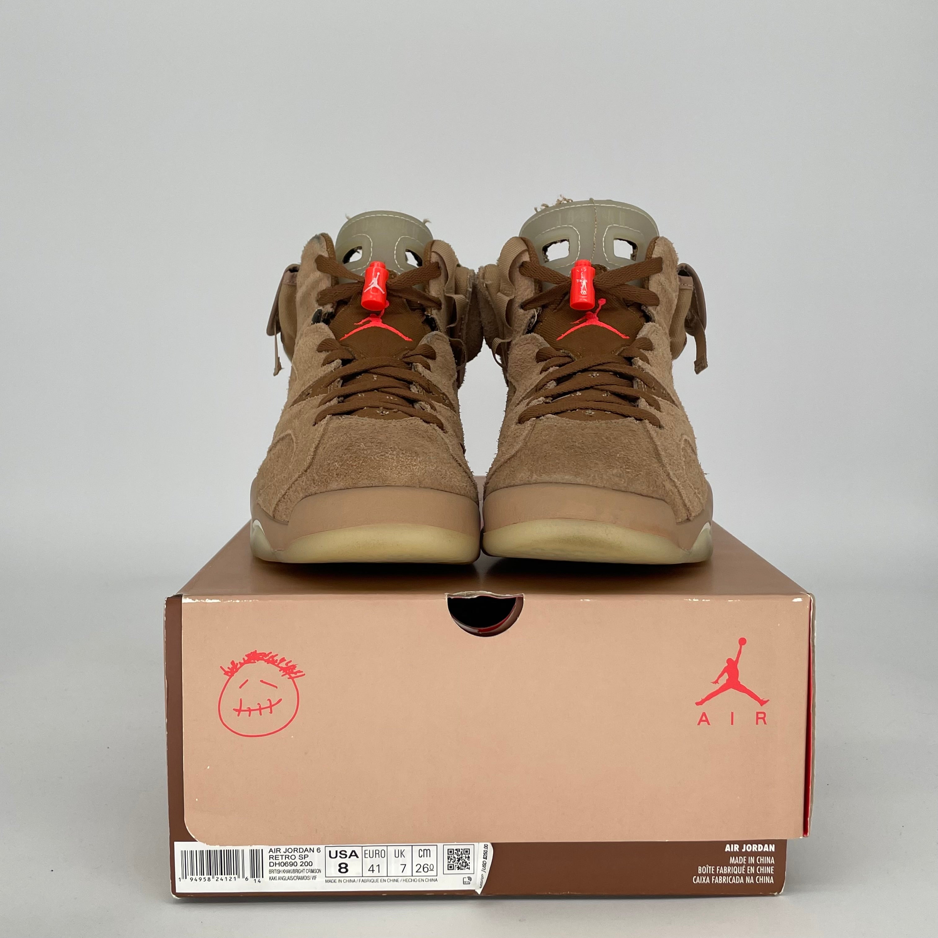 AIR JORDAN 6 TRAVIS SCOTT BRITISH KHAKI SIZE 8 DH0690-200