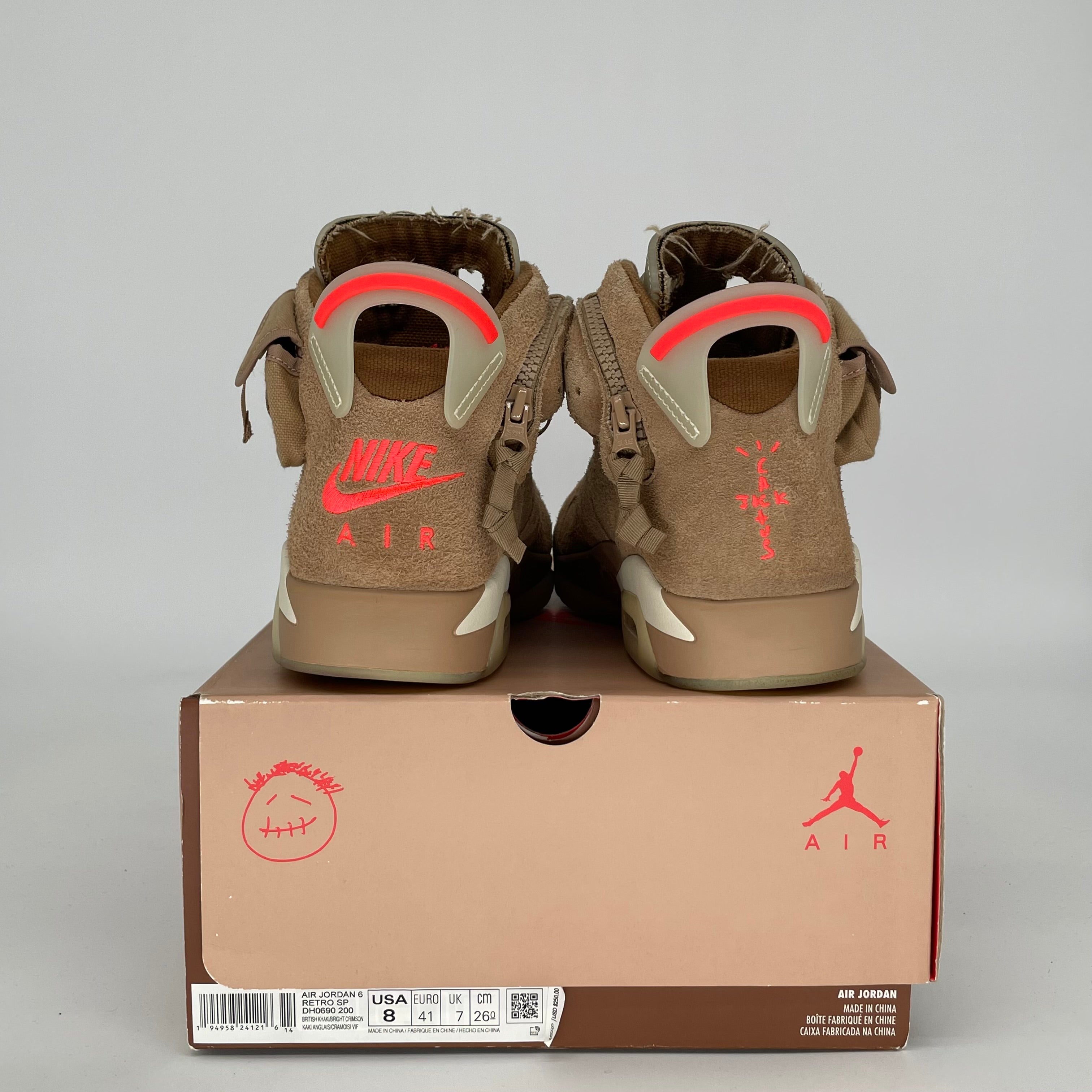 AIR JORDAN 6 TRAVIS SCOTT BRITISH KHAKI SIZE 8 DH0690-200