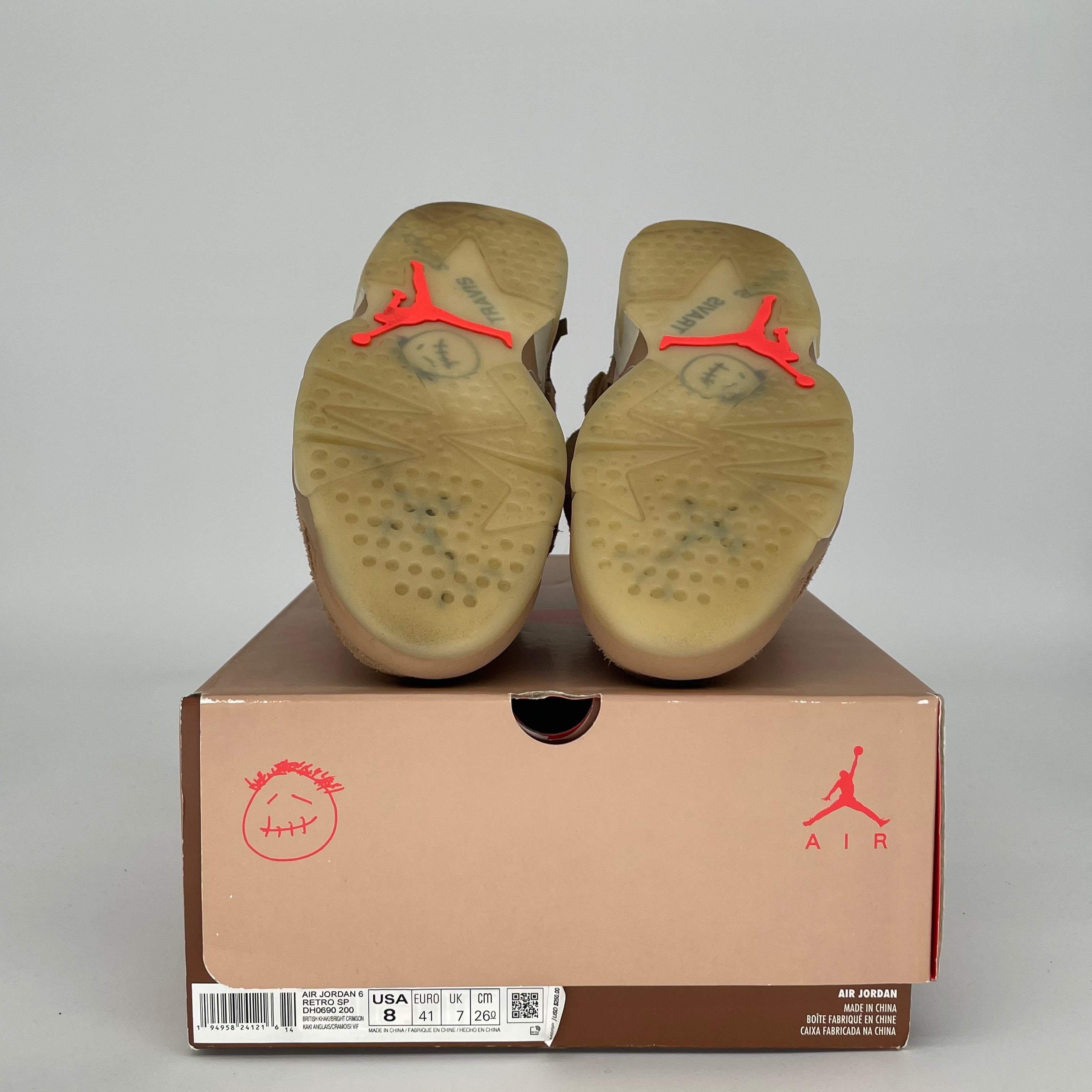 AIR JORDAN 6 TRAVIS SCOTT BRITISH KHAKI SIZE 8 DH0690-200