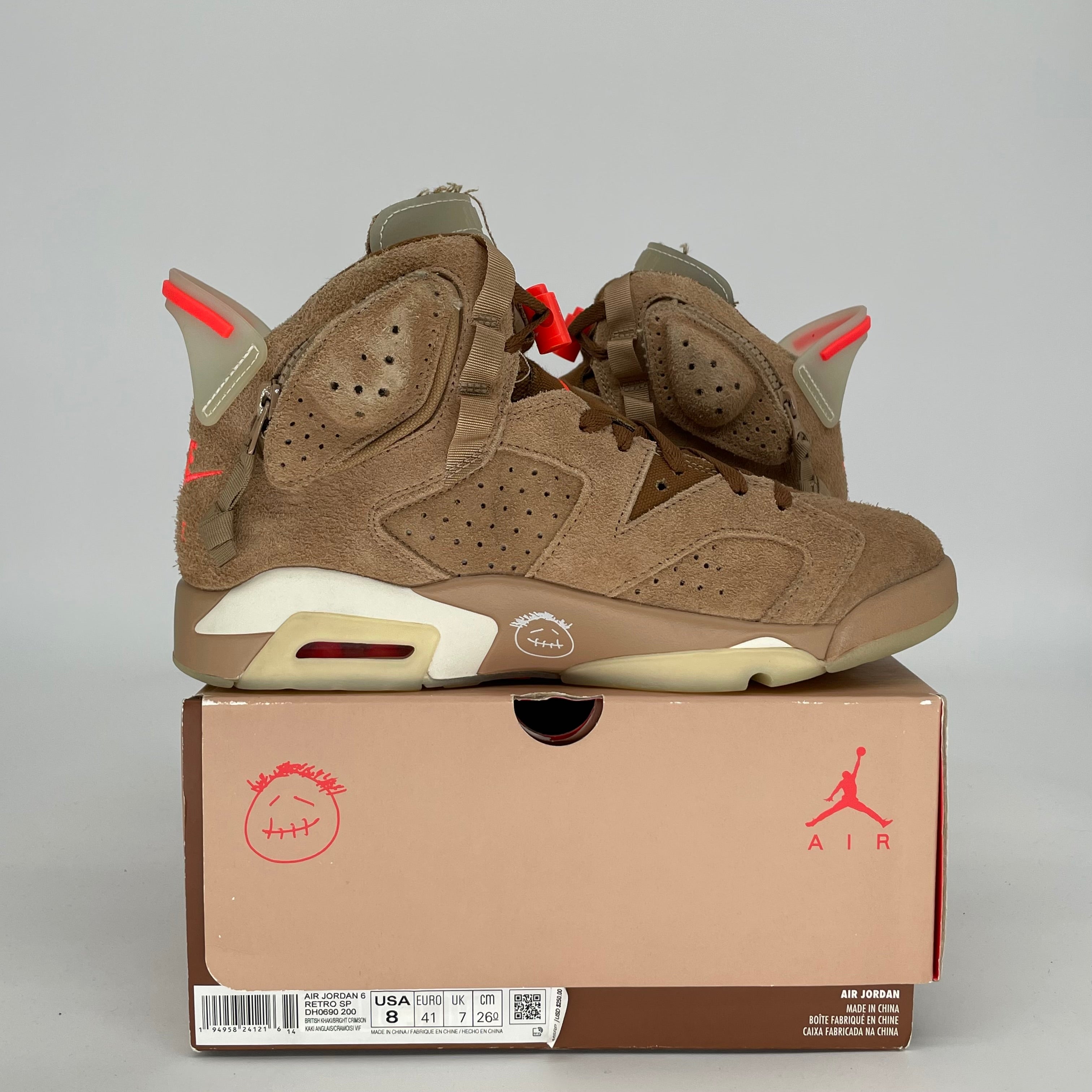 AIR JORDAN 6 TRAVIS SCOTT BRITISH KHAKI SIZE 8 DH0690-200