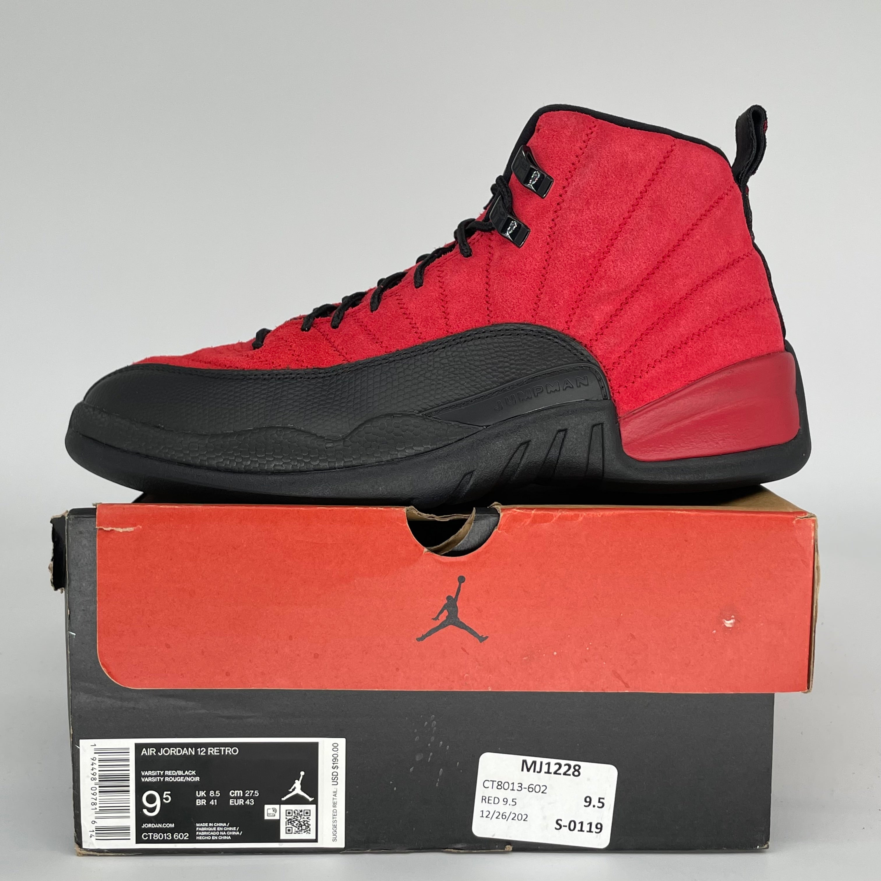 AIR JORDAN 12 REVERSE FLU GAME SIZE 9.5 CT8013-602