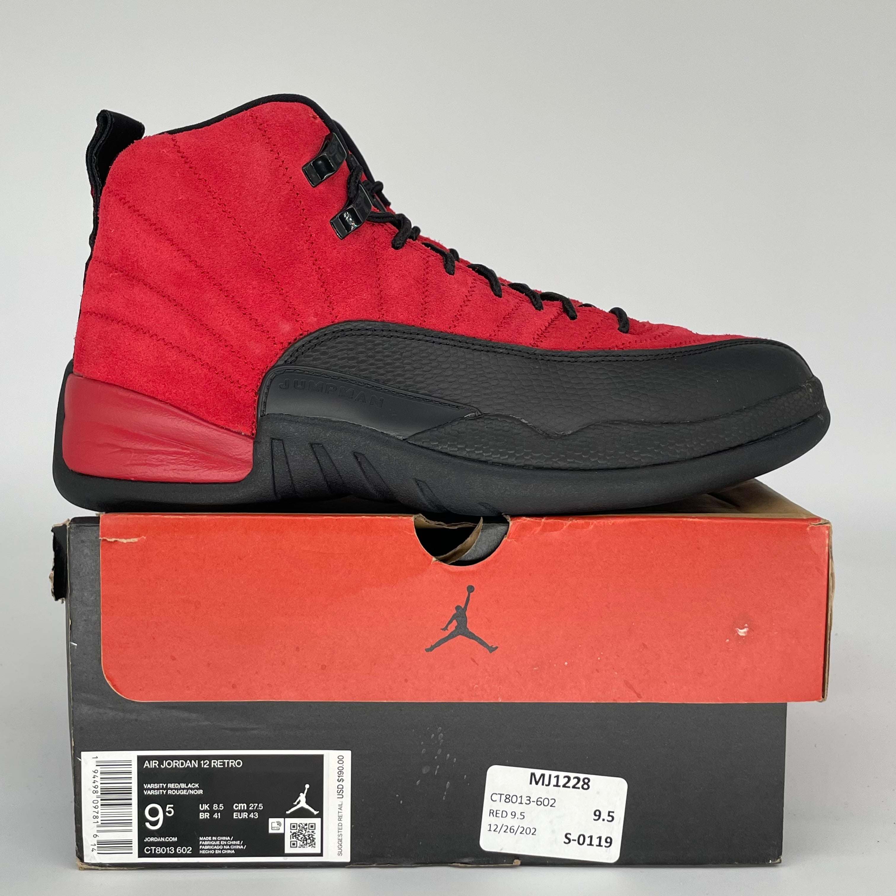 AIR JORDAN 12 REVERSE FLU GAME SIZE 9.5 CT8013-602