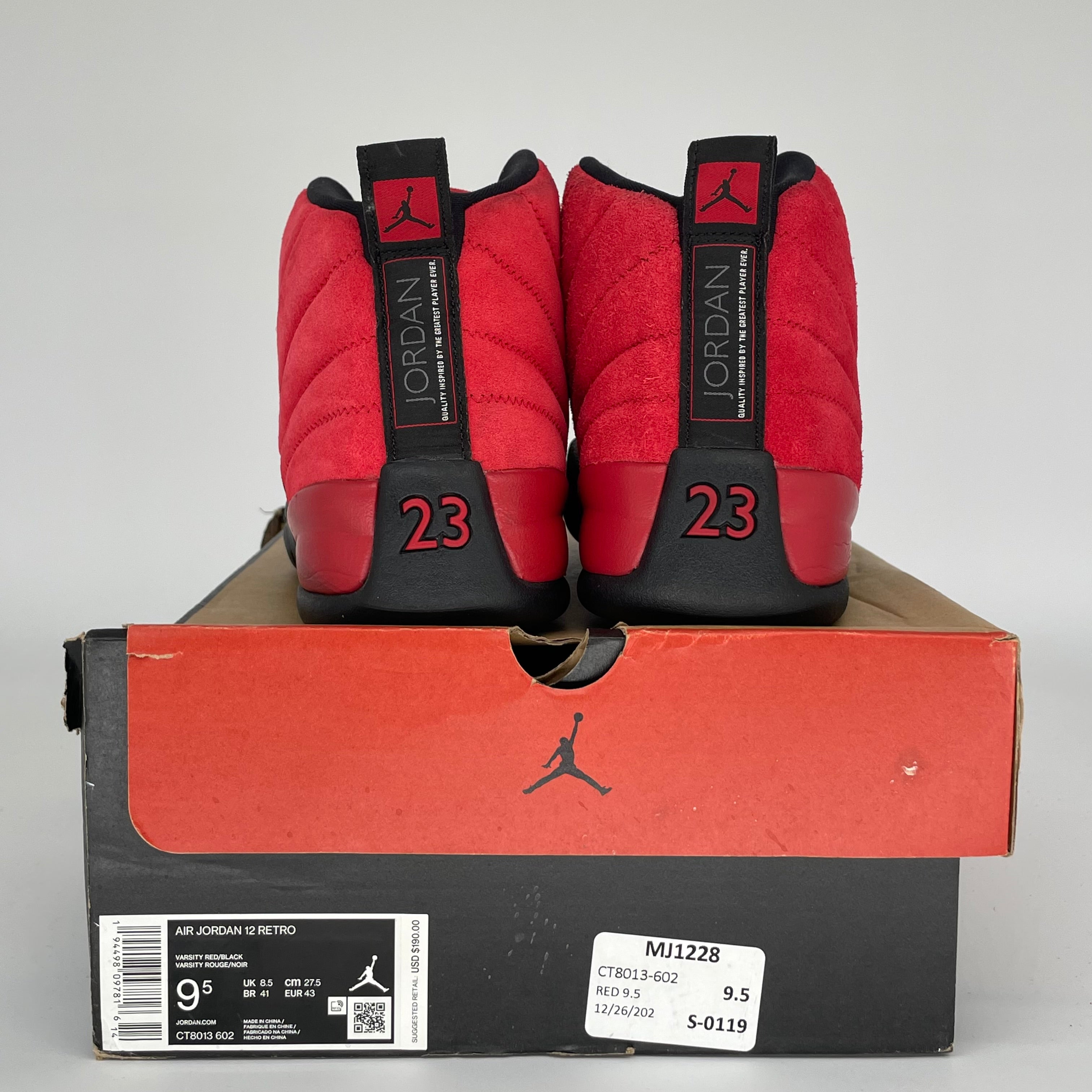 AIR JORDAN 12 REVERSE FLU GAME SIZE 9.5 CT8013-602