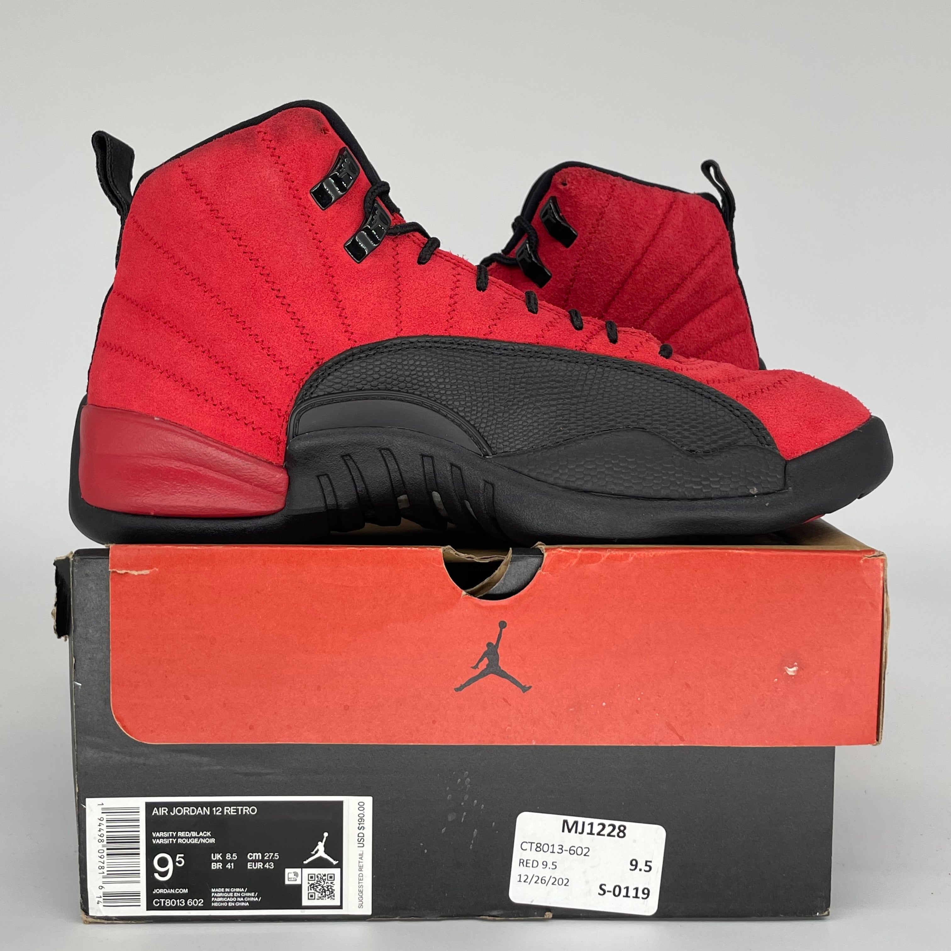 AIR JORDAN 12 REVERSE FLU GAME SIZE 9.5 CT8013-602