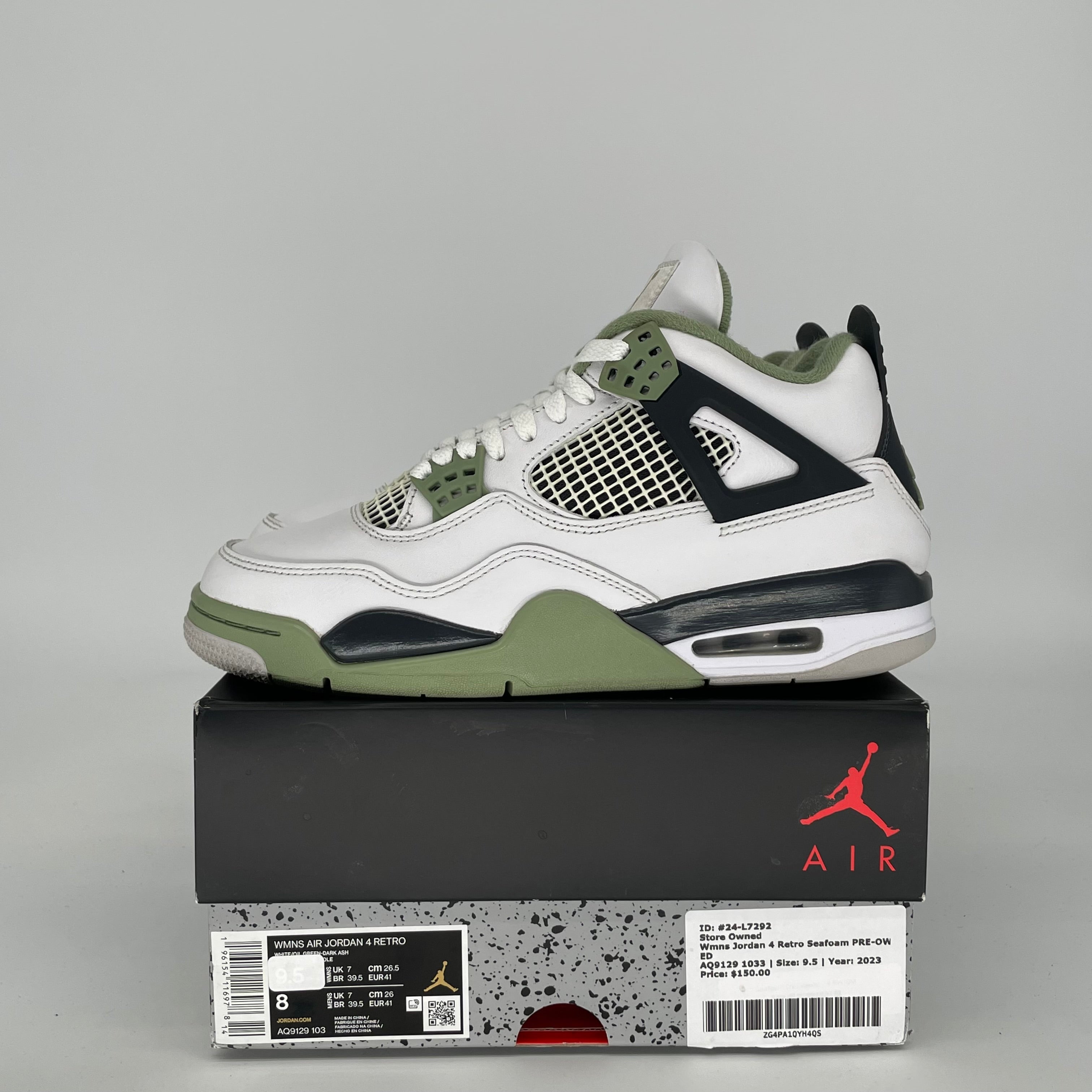 AIR JORDAN 4 SEAFOAM W SIZE 8/9.5W AQ9129-103