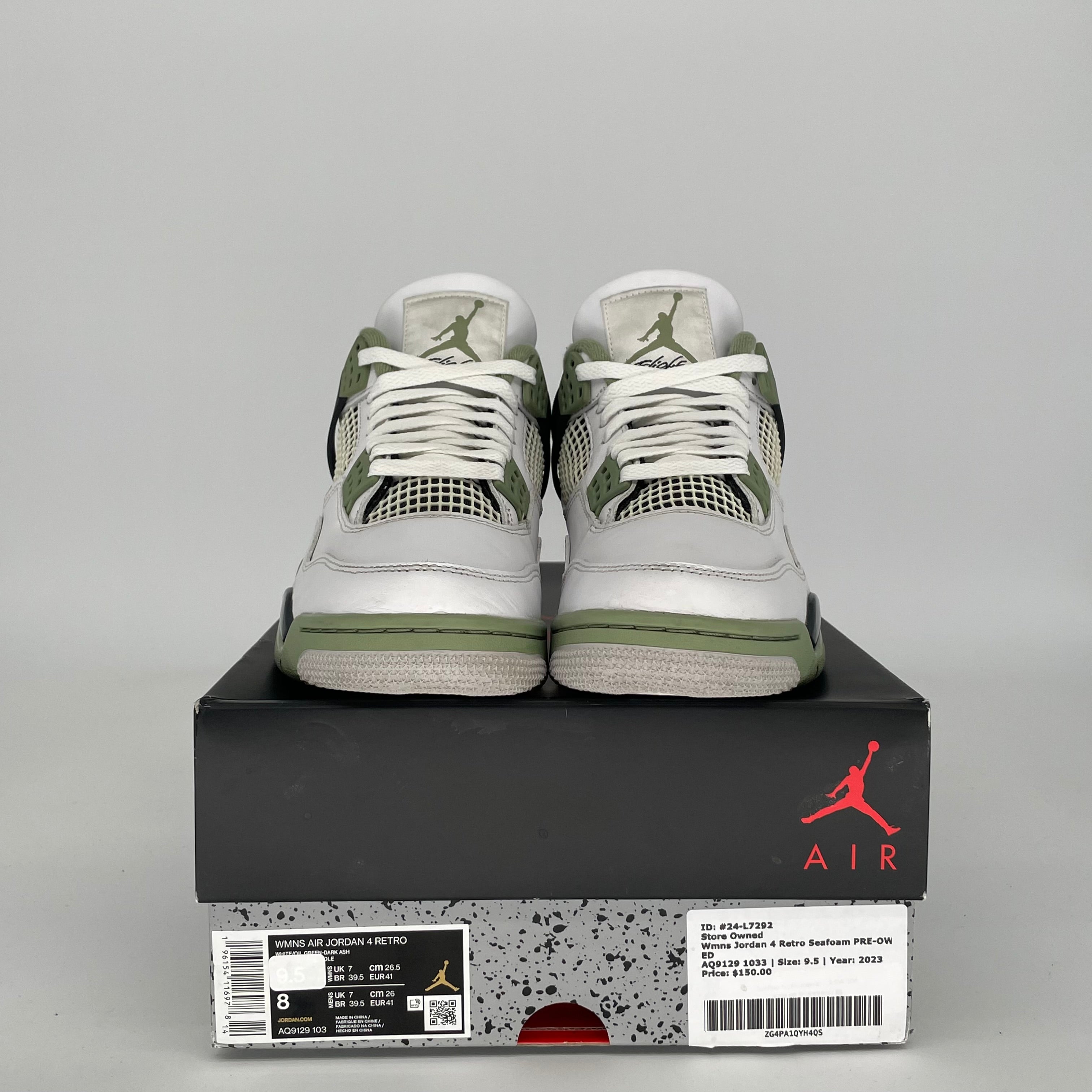 AIR JORDAN 4 SEAFOAM W SIZE 8/9.5W AQ9129-103