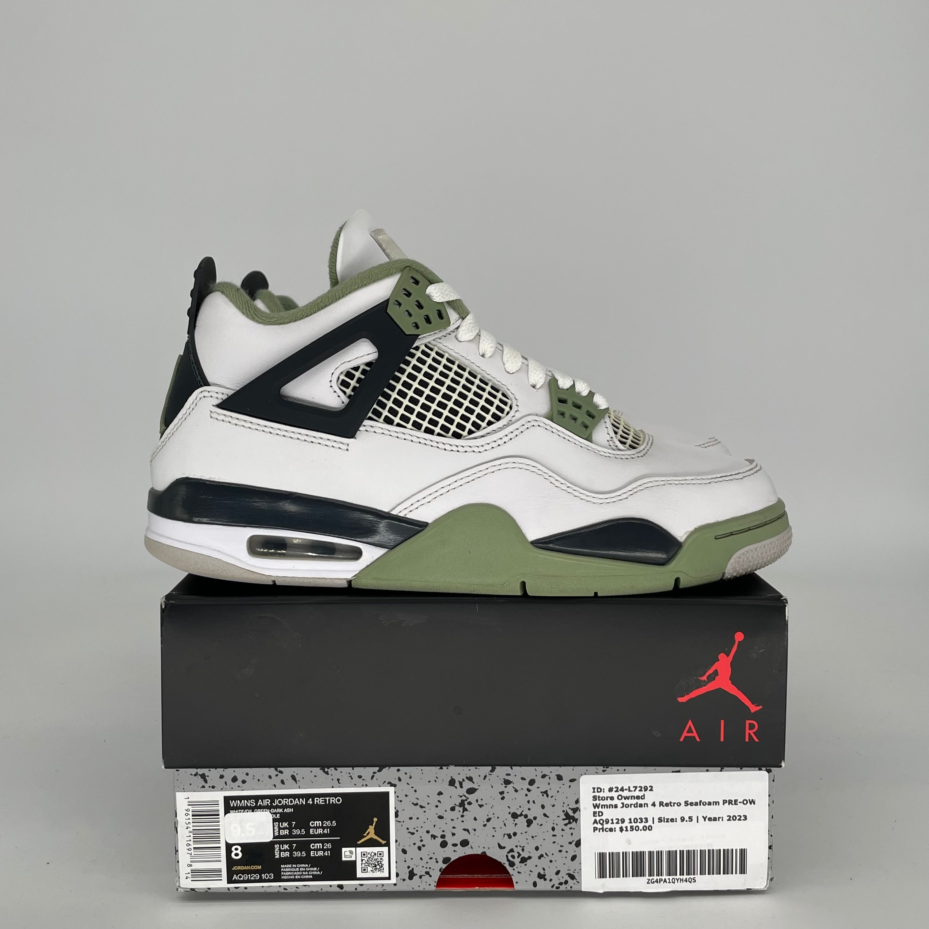 AIR JORDAN 4 SEAFOAM W SIZE 8/9.5W AQ9129-103