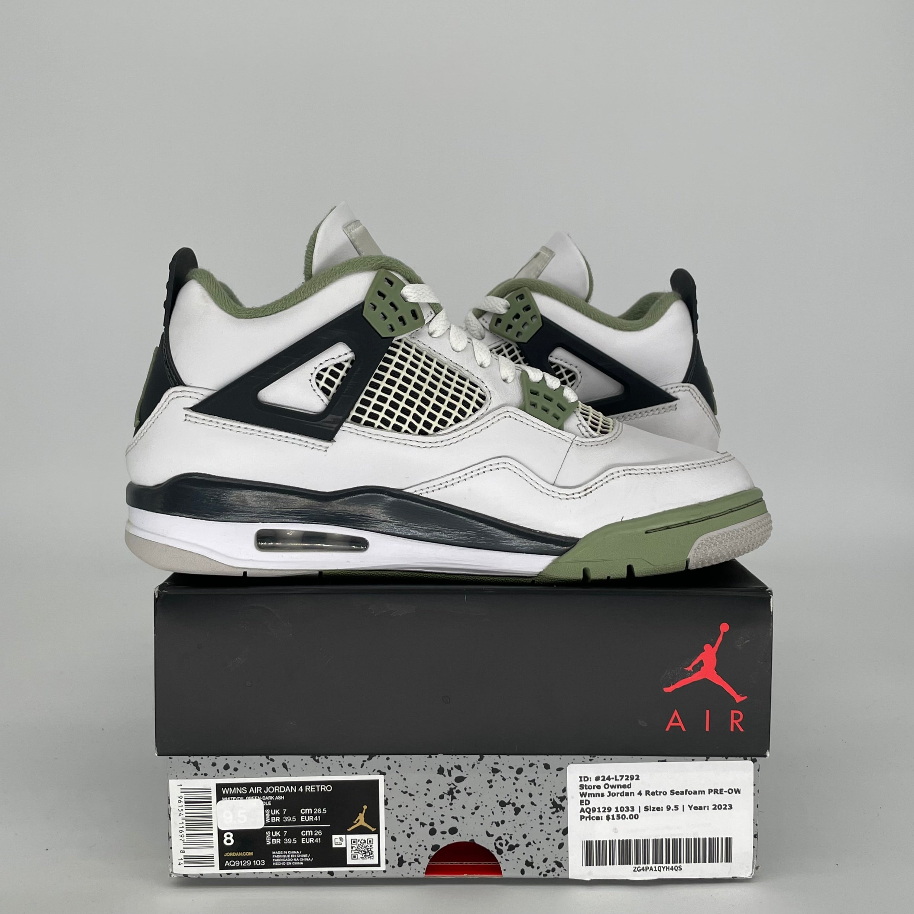 AIR JORDAN 4 SEAFOAM W SIZE 8/9.5W AQ9129-103